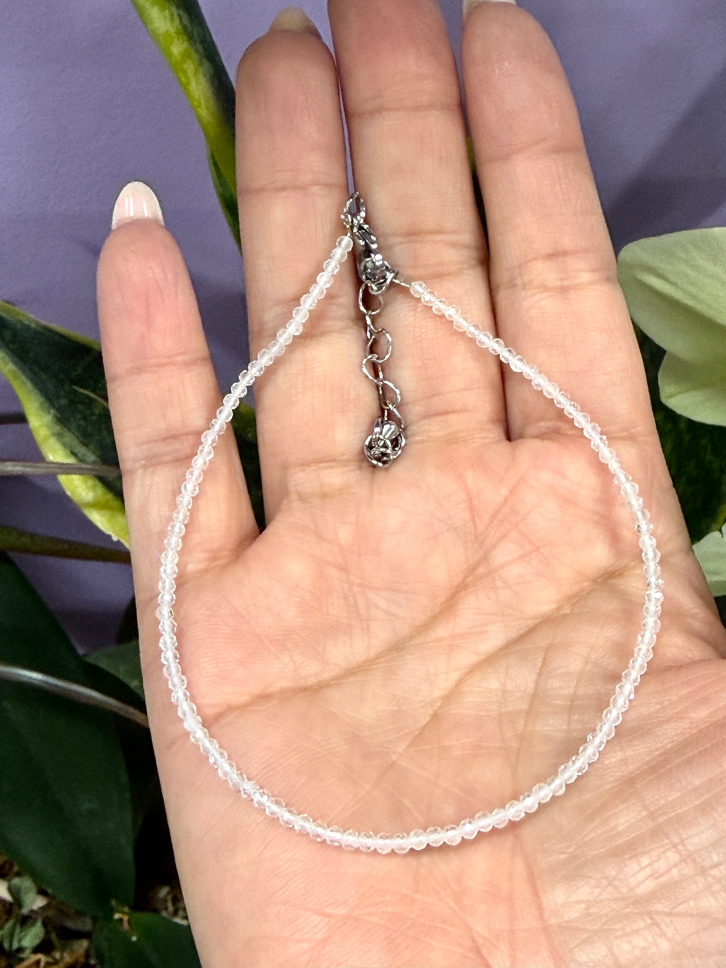 6 PCs 2mm Clear Quartz Anklets Natural Crystal Healing Energy