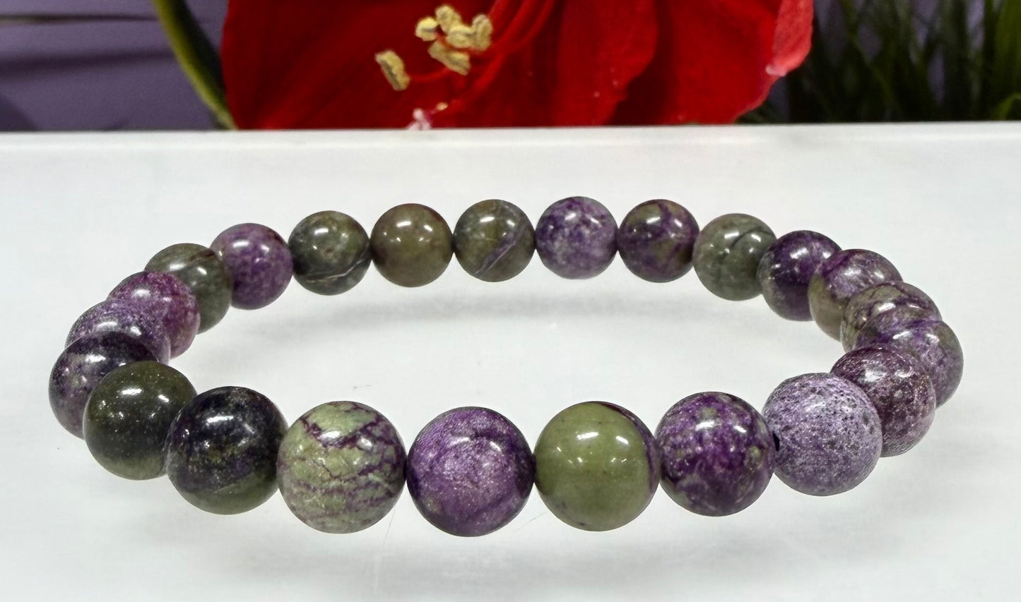 Wholesale 6 Pcs Natural Atlantisite 8mm 7.5” Crystal Healing Stretch Bracelet