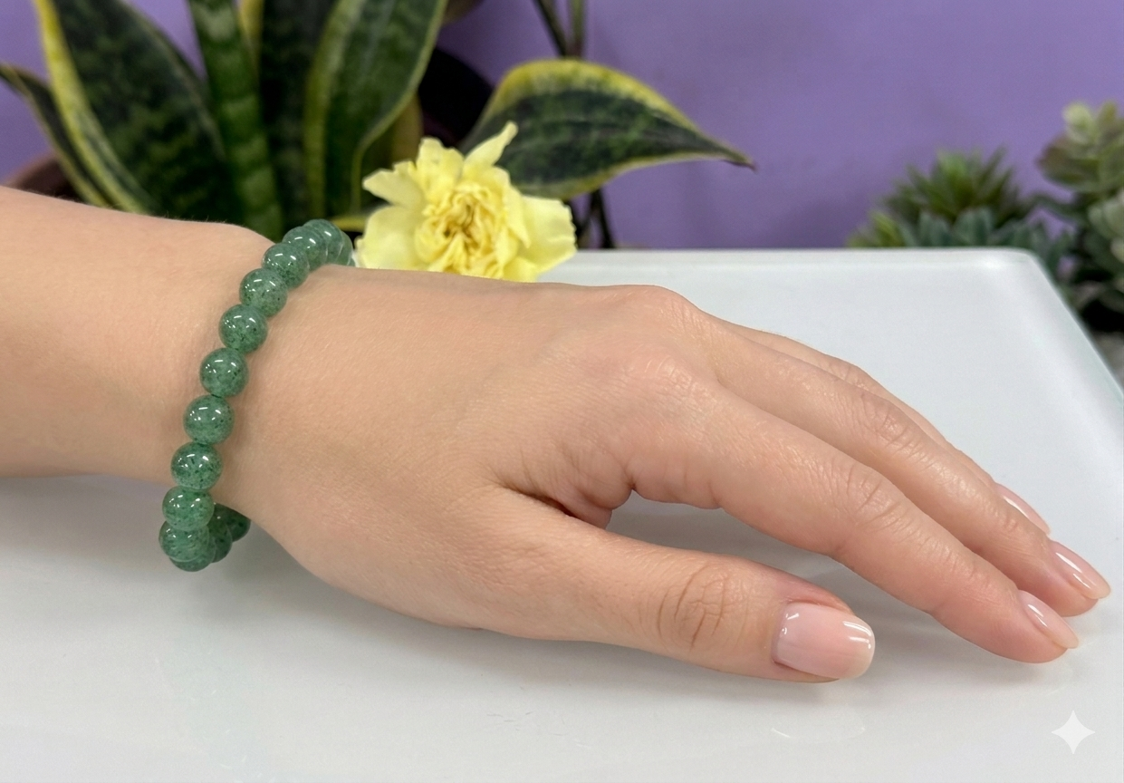 Wholesale 6 Pcs Natural Green Strawberry Quartz Bracelet 8mm 7.5” Healing Energy Crystal
