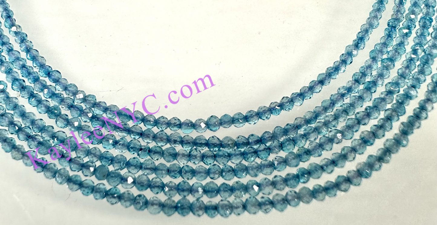 6 PCs 2mm Natural Topaz Necklaces
