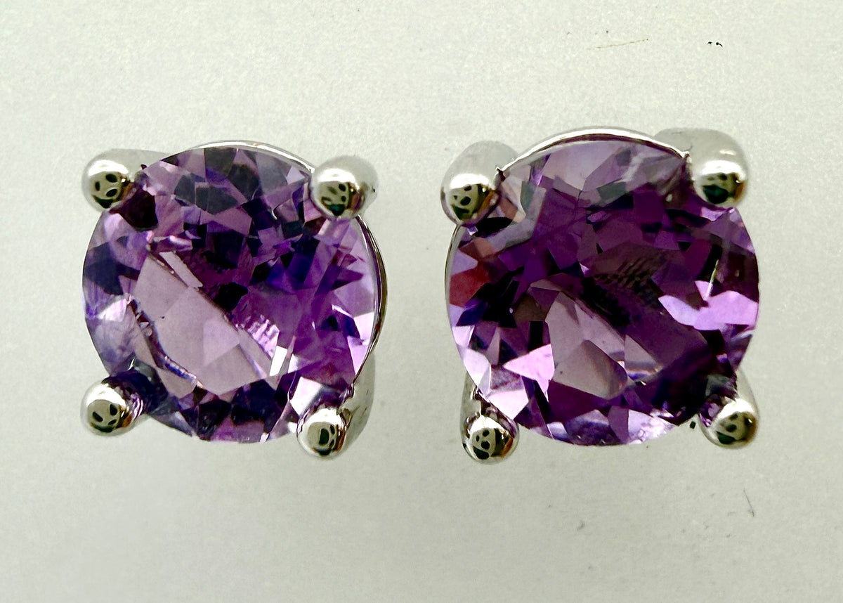 Wholesale Lot 5 Pairs Natural Amethyst Earring Stud