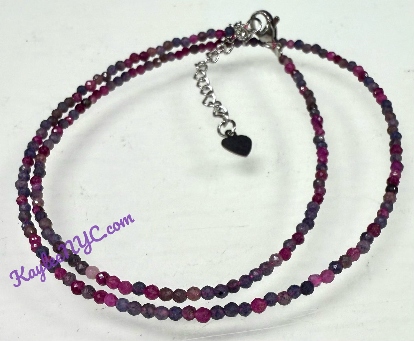 6 PCs 2mm Natural Ruby & Sapphire Necklaces