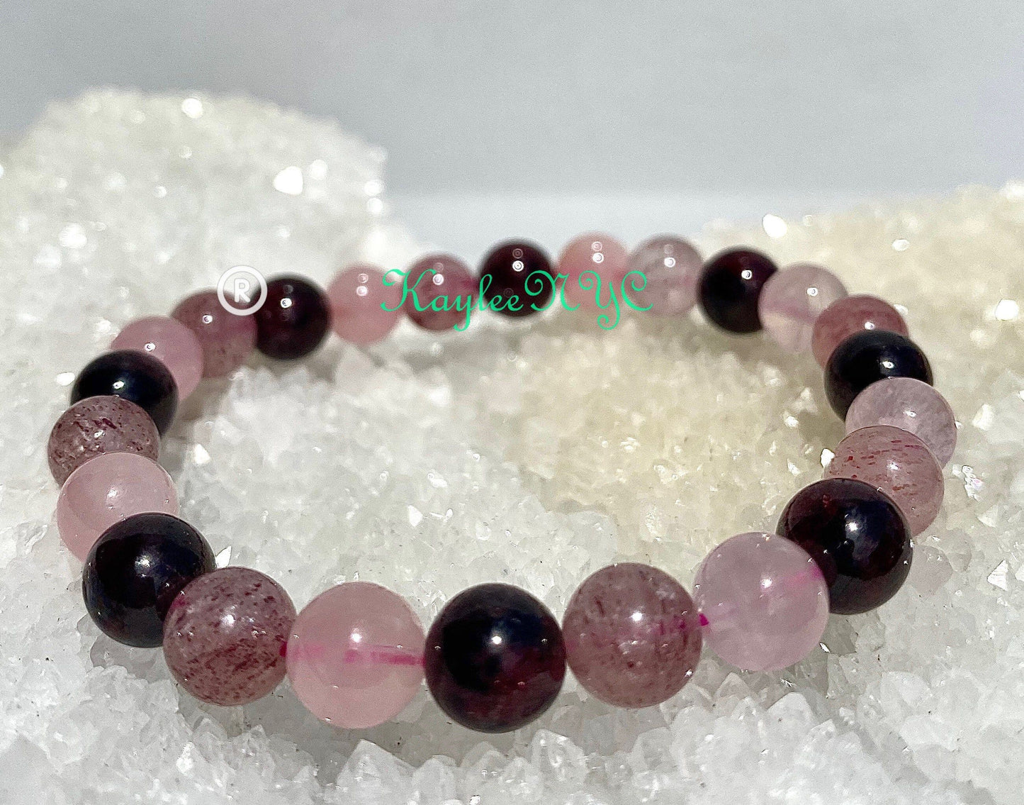 Wholesale 6 Pcs Natural Heart Chakra 8mm 7.5” Crystal Healing Stretch Bracelet