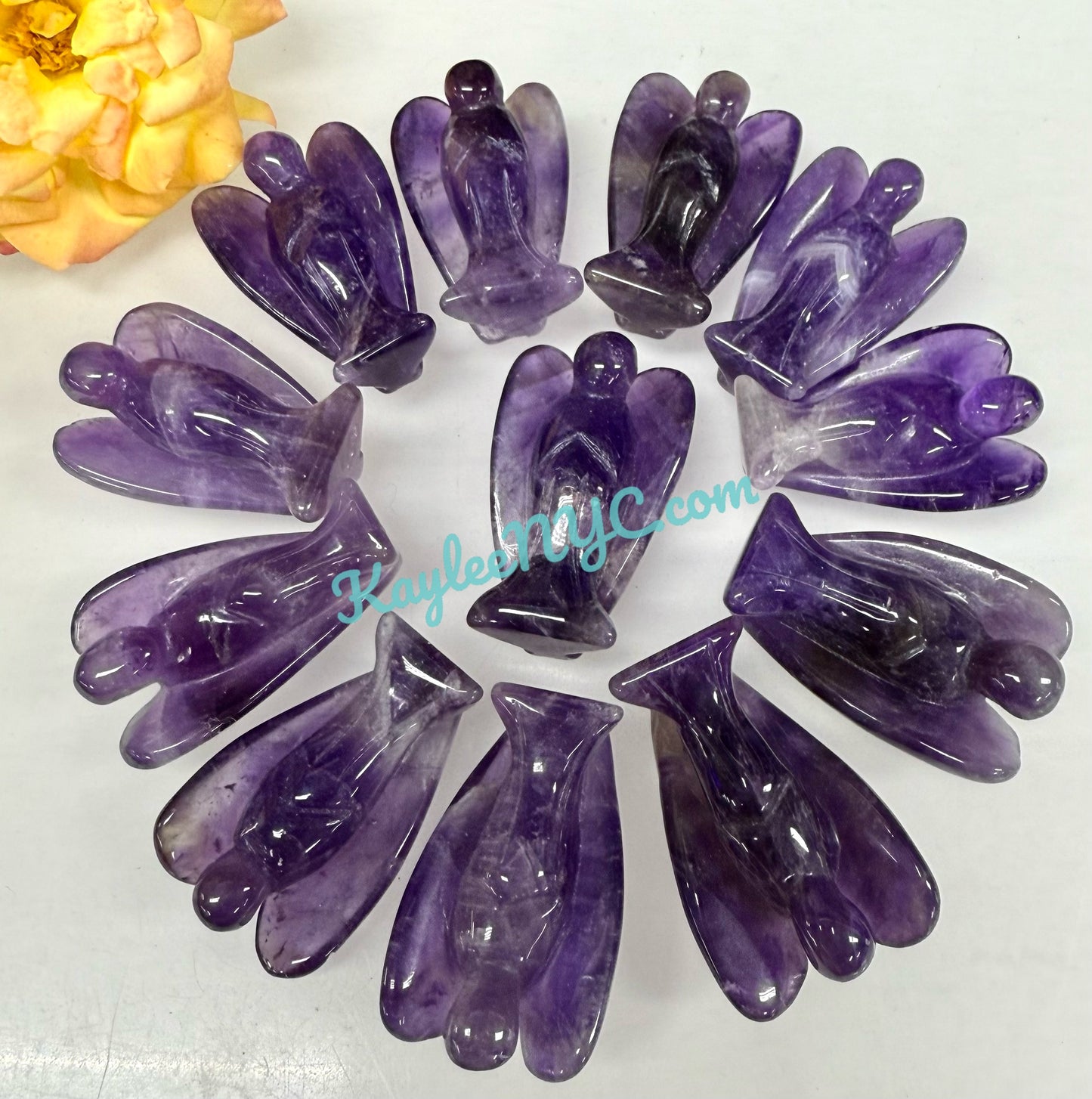 12 PCs 4cm Natural Amethyst Angel