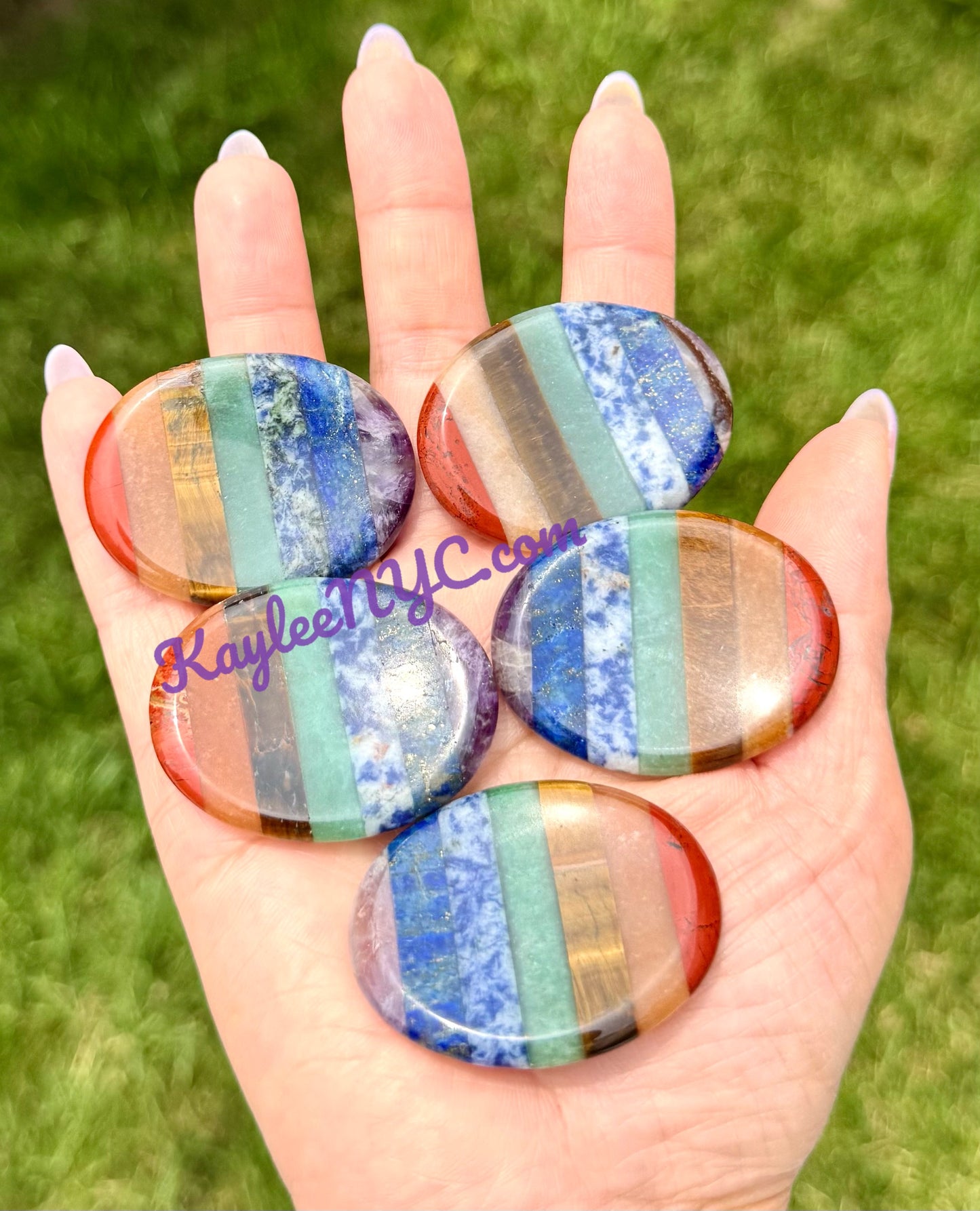 12 PCs Natural Crystals Chakra Worry Stone Healing Energy