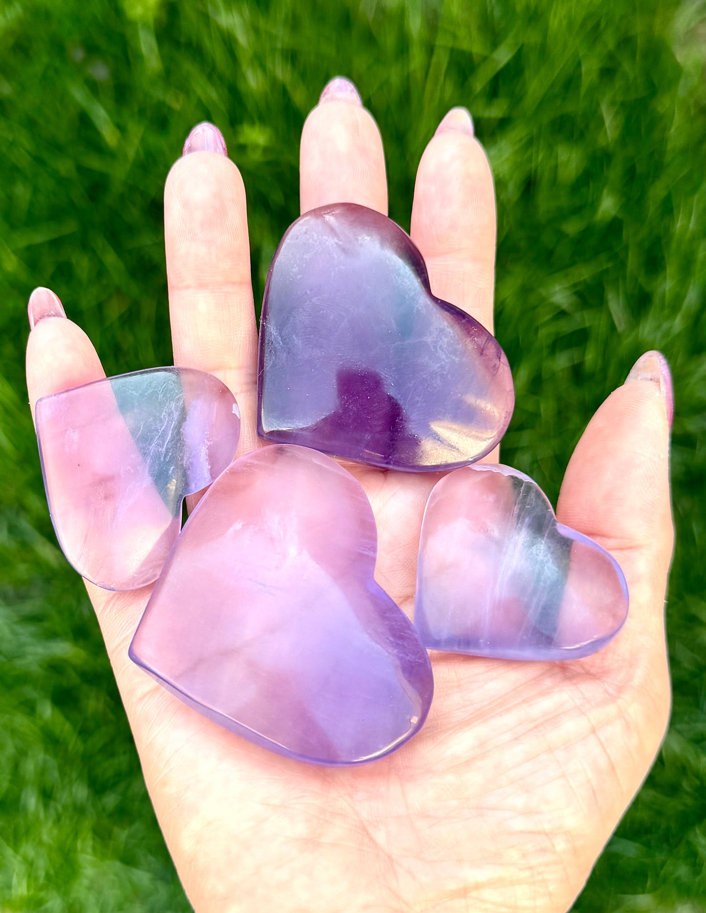 Wholesale Lot 2 Lbs Natural Purple Fluorite Crystal Heart Healing Energy