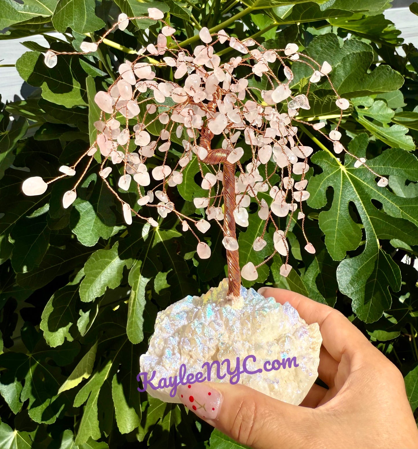 Wholesale Lot 3 Pcs Weeping Willow Tree with Angel Aura Base Crystal Healing Energy