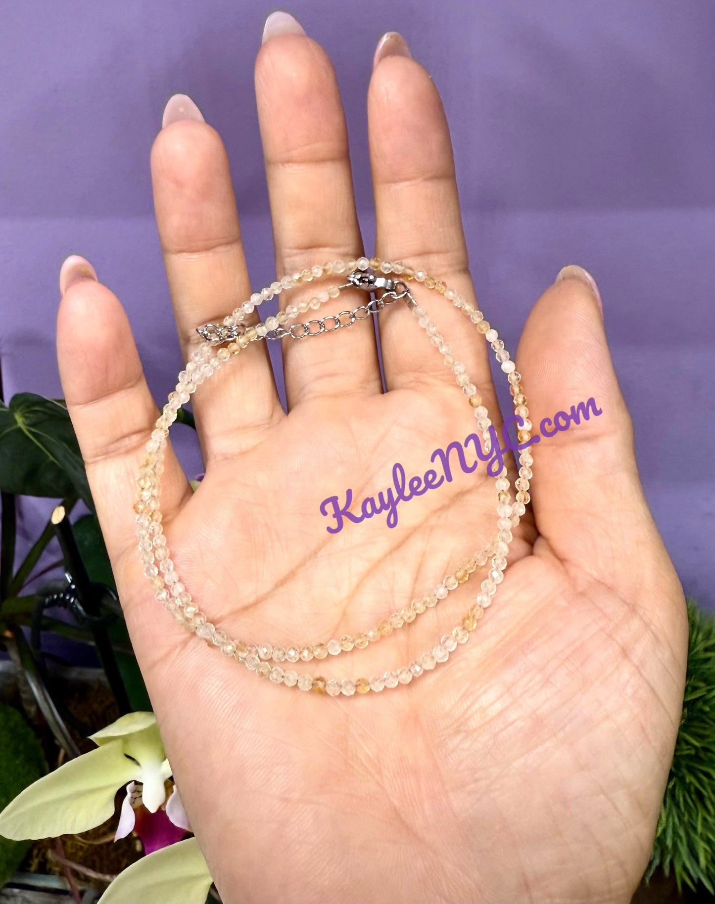 6 PCs 2mm Natural Citrine Necklaces