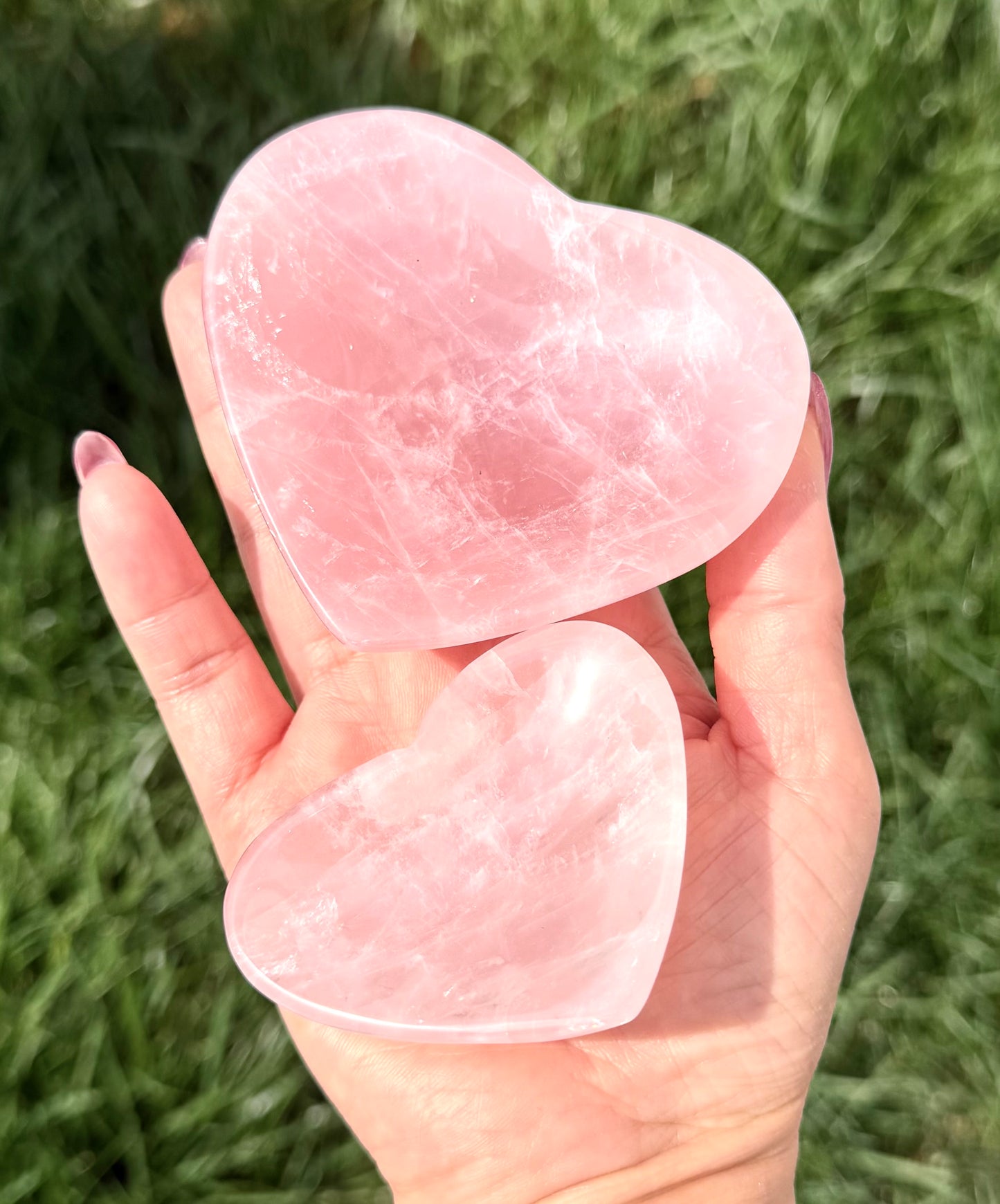 Wholesale Lot 5 pcs Natural Rose Quartz Heart Bowls Crystal Healing Energy