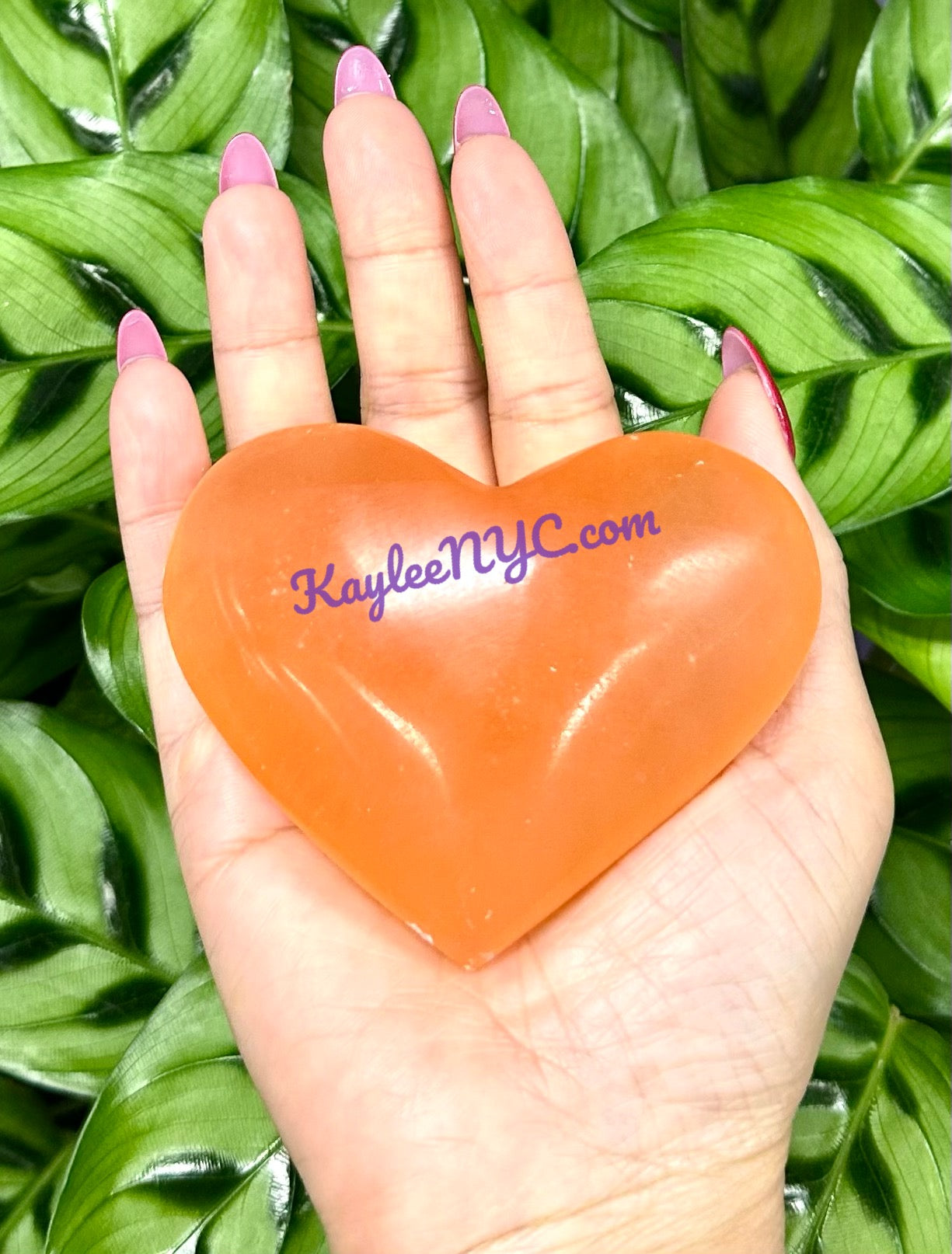 Wholesale Lot 6pcs Natural Peach Selenite aka Satin Spar Heart Healing Energy ~8cm