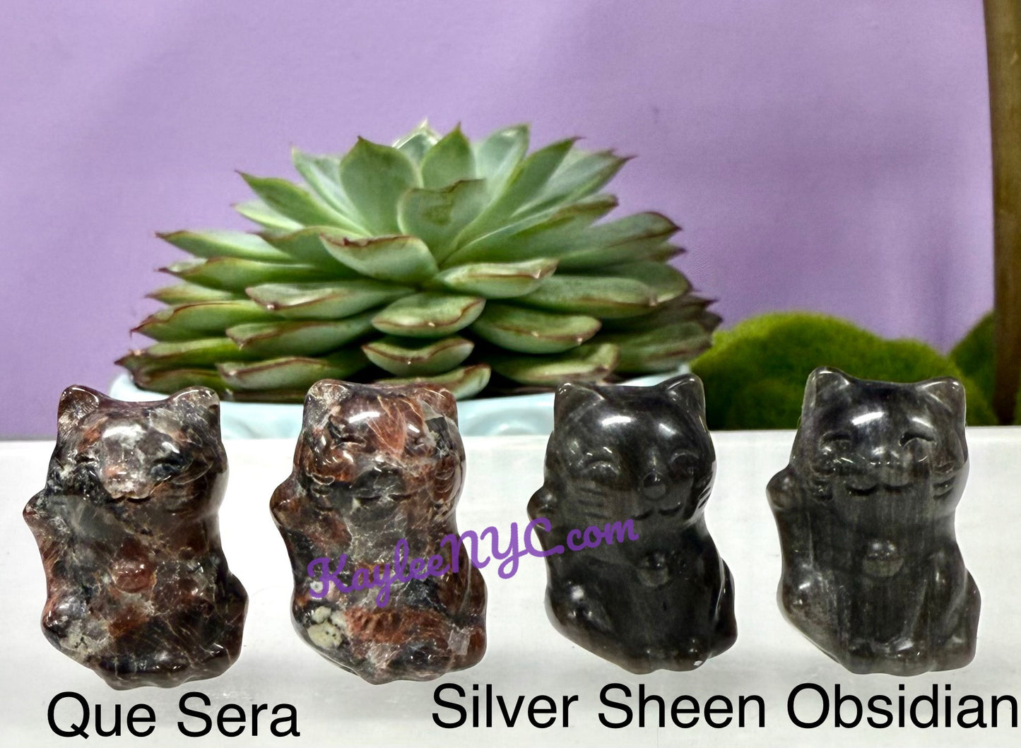 14 PCs 3cm Crystal Lucky Cats