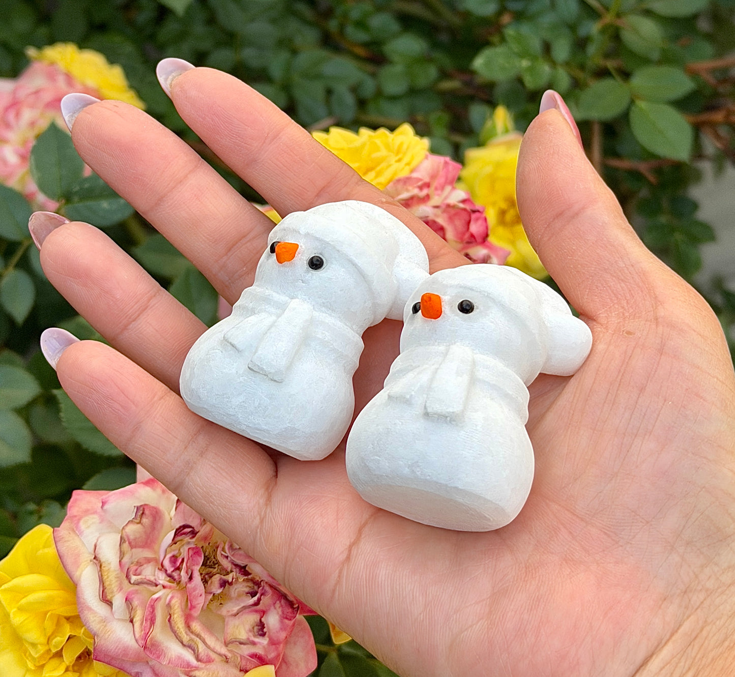 8 PCs 2” Natural Snow Quartz Snowman Crystal Healing Energy