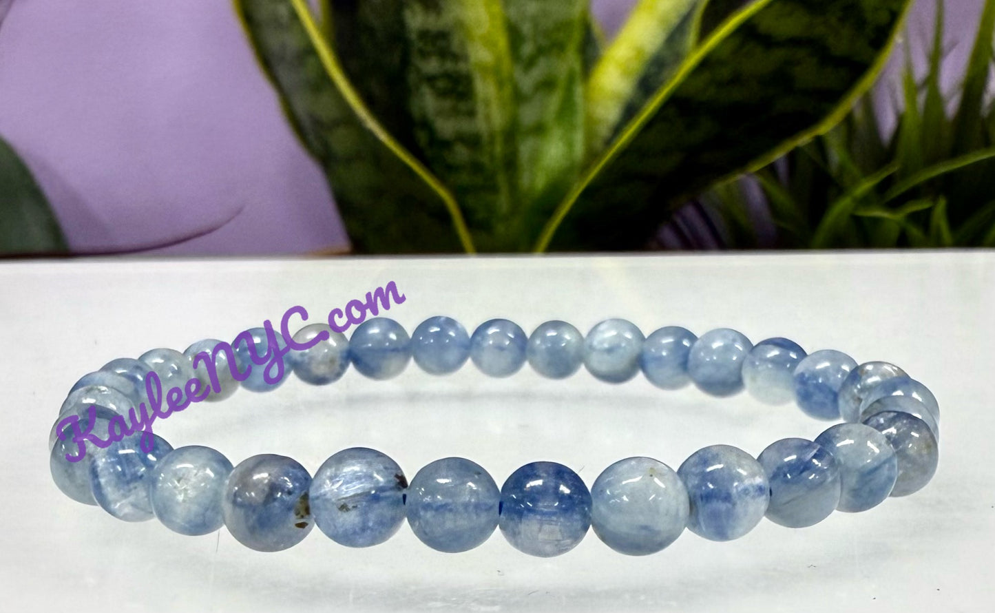 Wholesale 6 Pcs Natural Blue Kyanite 6mm 7.5” Crystal Healing Stretch Bracelet