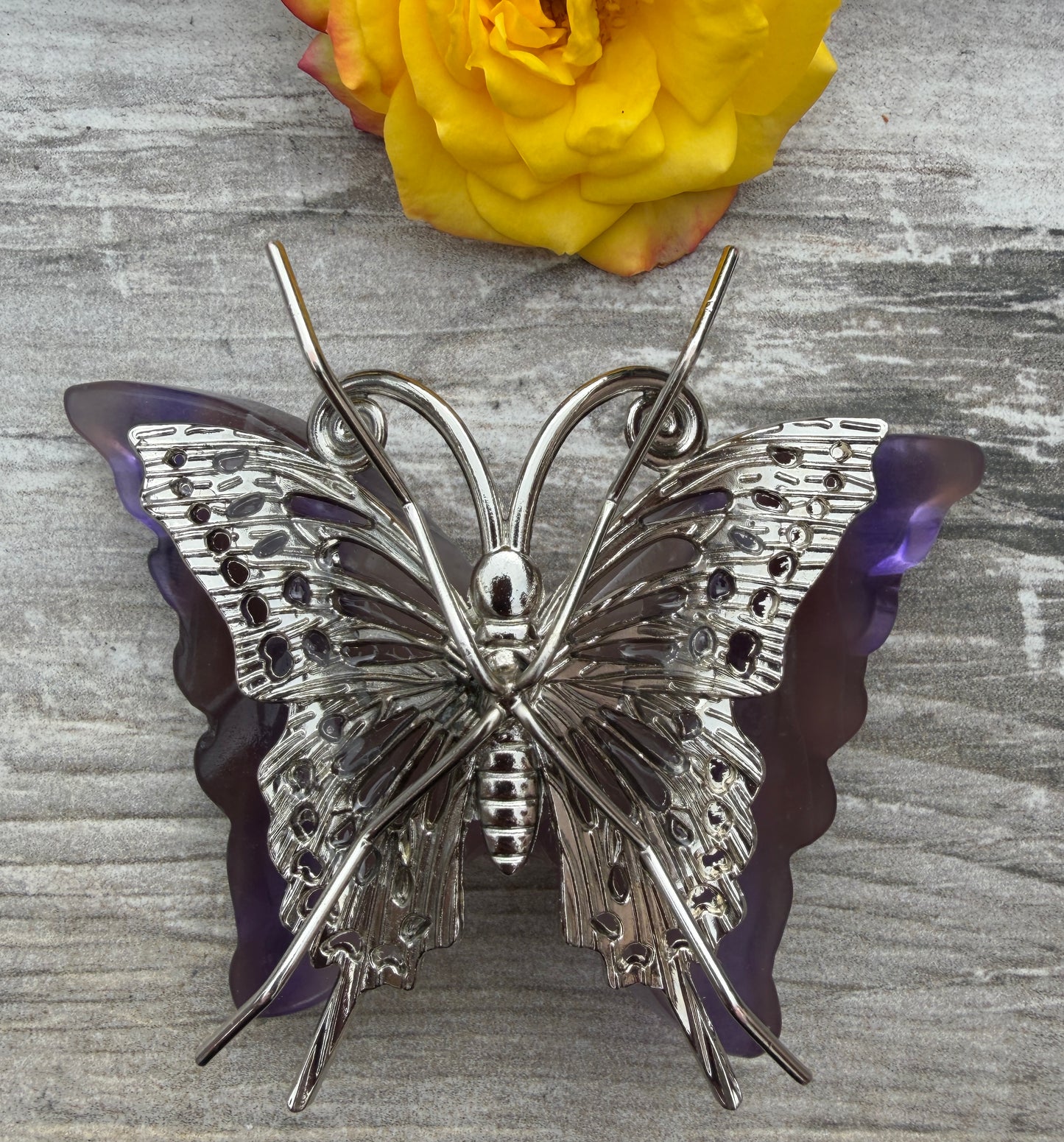 Wholesale Lot 5 pcs Natural Purple Fluorite Crystal Butterfly Healing