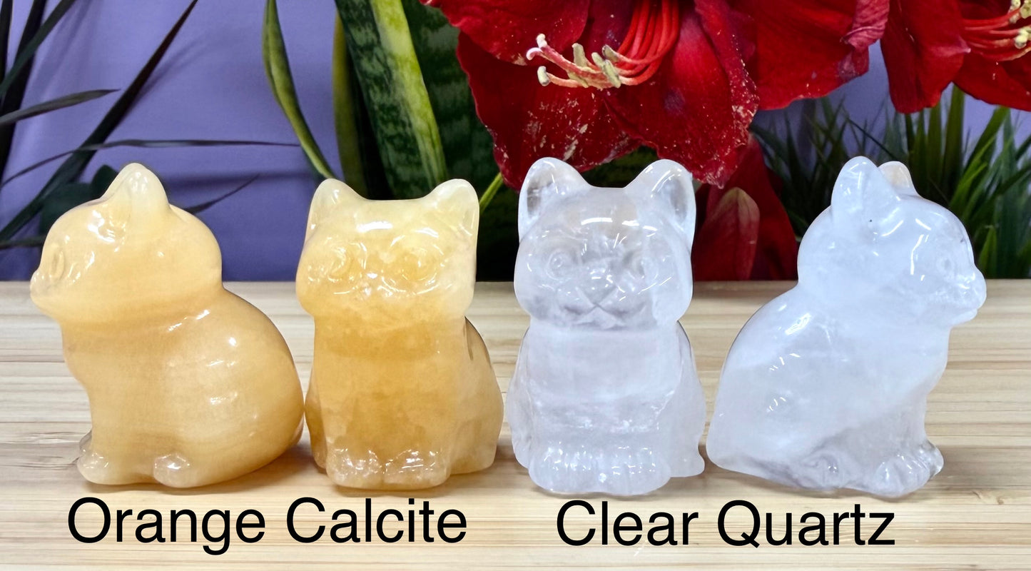 10 PCs Natural Crystals Cat Healing Energy