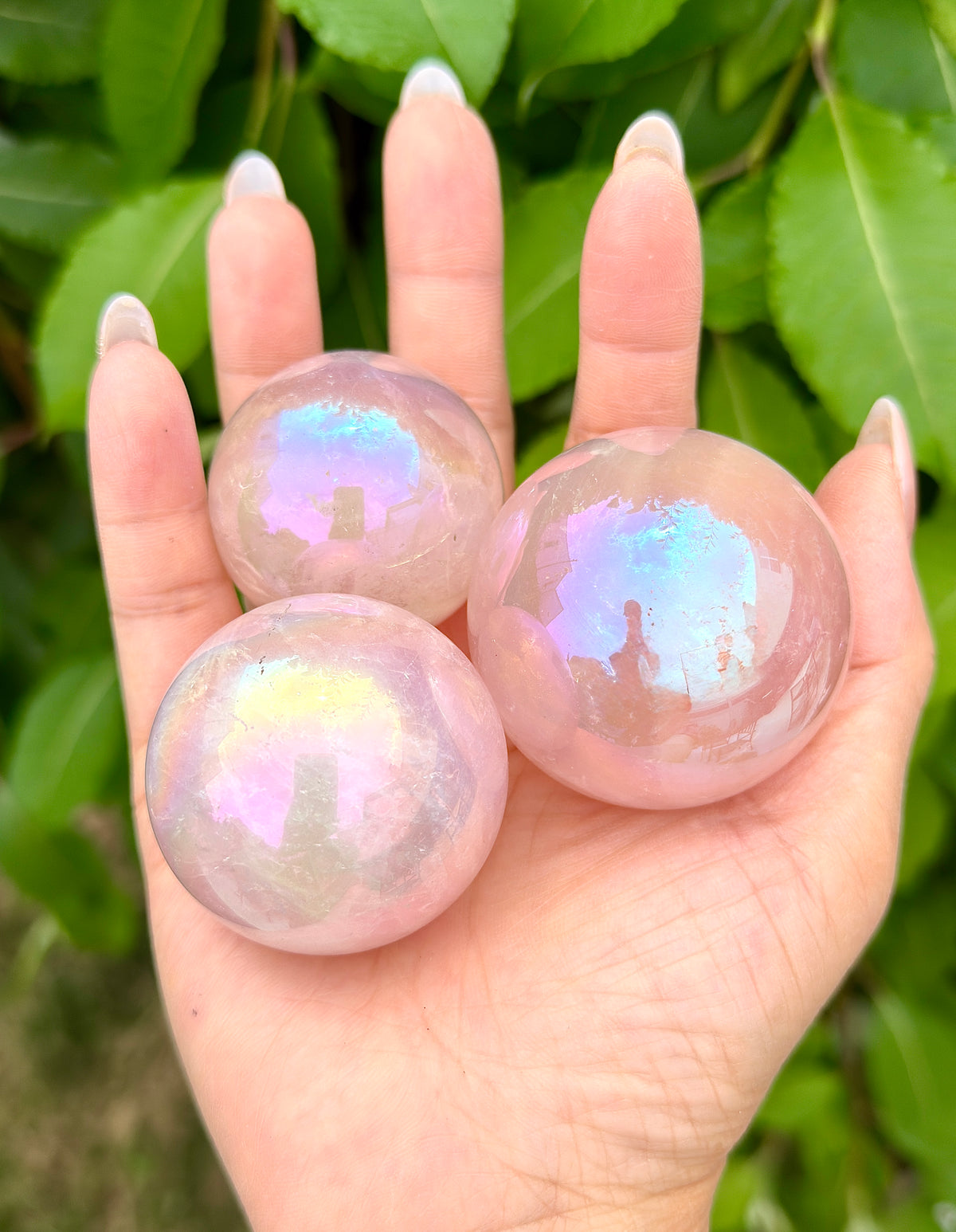 Wholesale Lot 2 Lb Angel Aura Rose Quartz Sphere Crystal Healing Energy