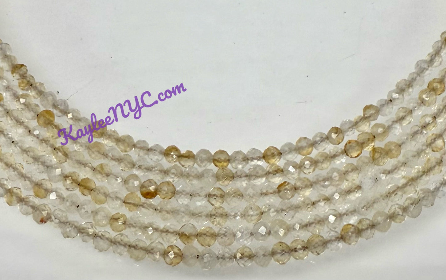 6 PCs 2mm Natural Citrine Necklaces