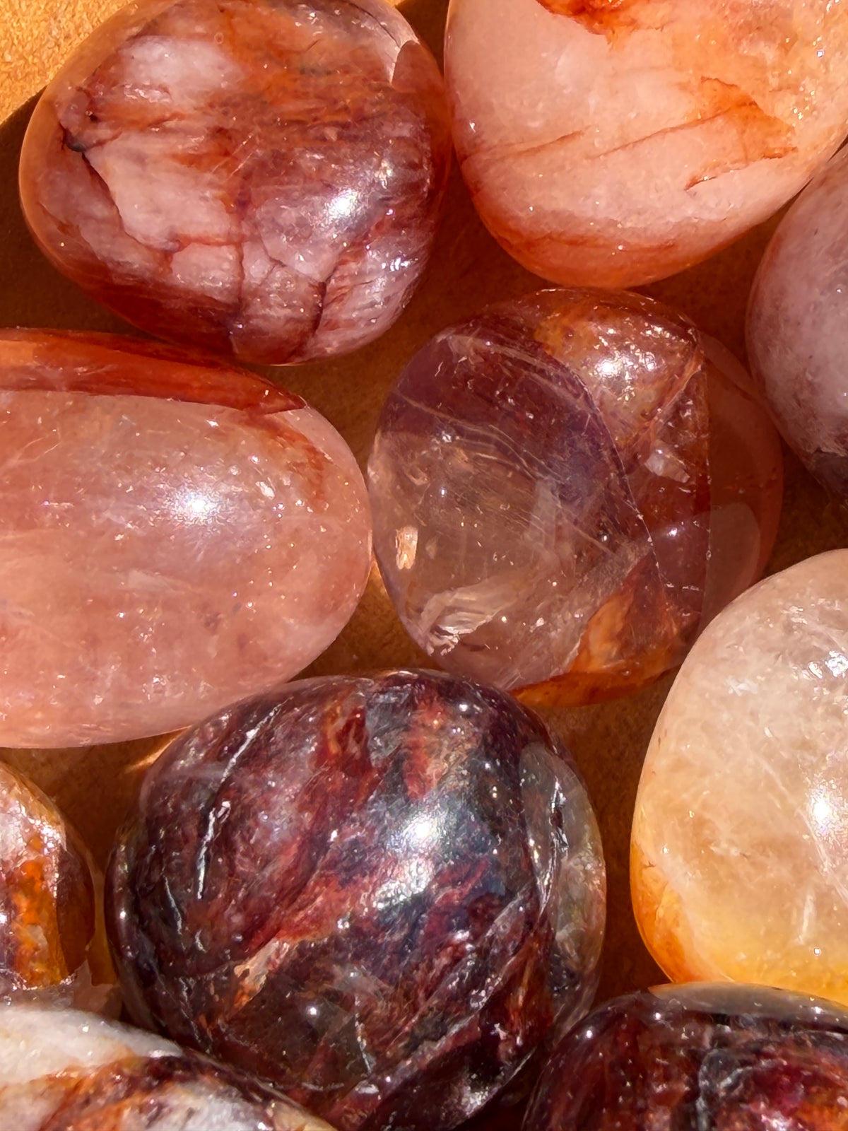 2 lbs Natural Hematoid aka Fire Quartz Tumble