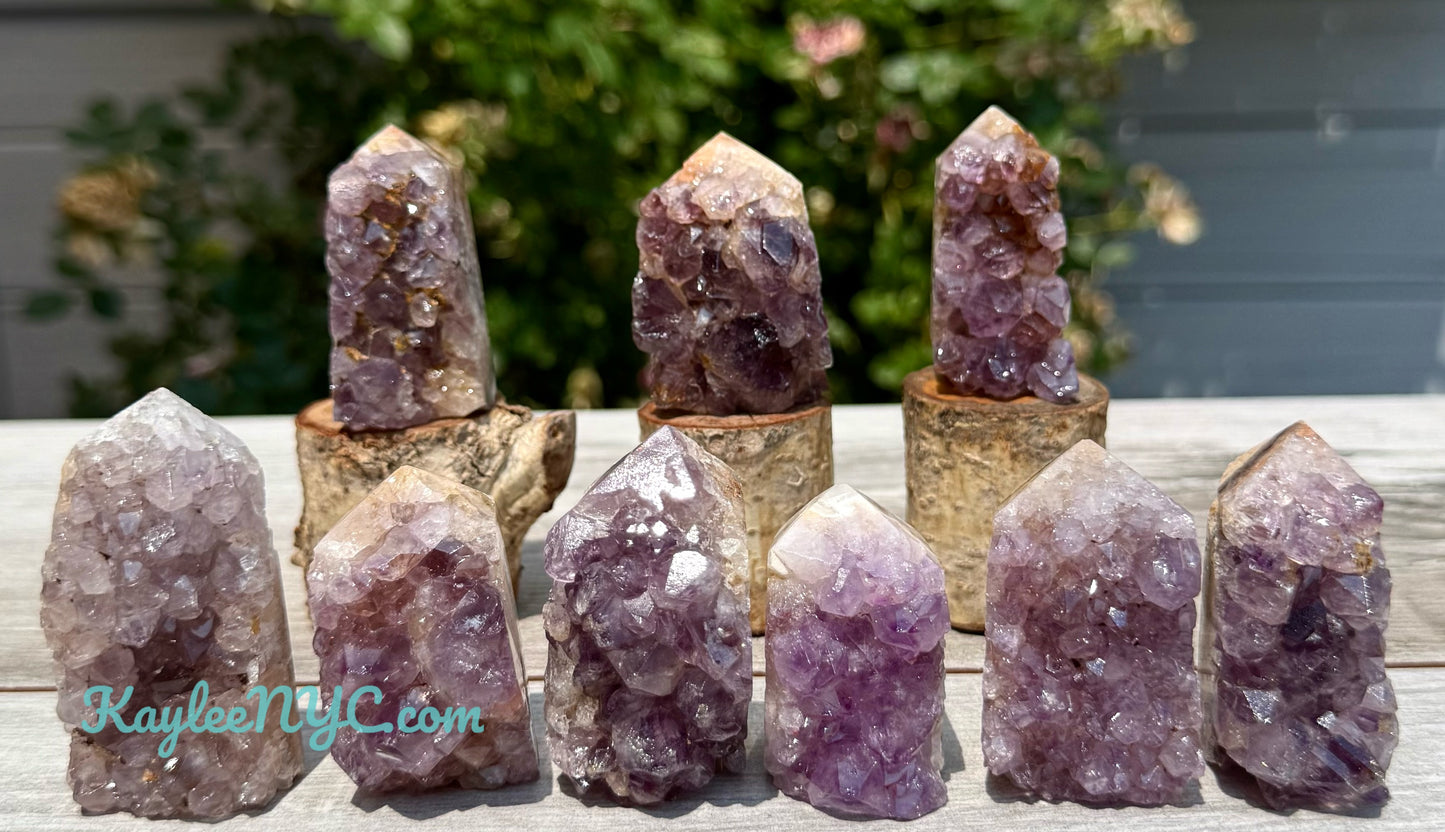 1 lb Natural Amethyst Cluster Obelisk Tower Crystals Healing Energy