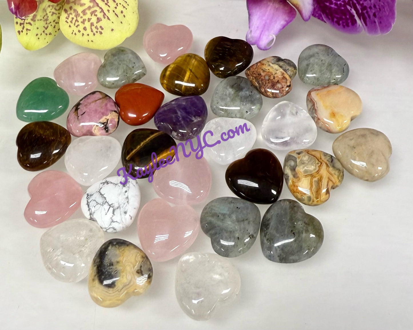 Wholesale Lot 30 Pcs 20mm Mix Crystal Hearts Nice Quality Healing Energy