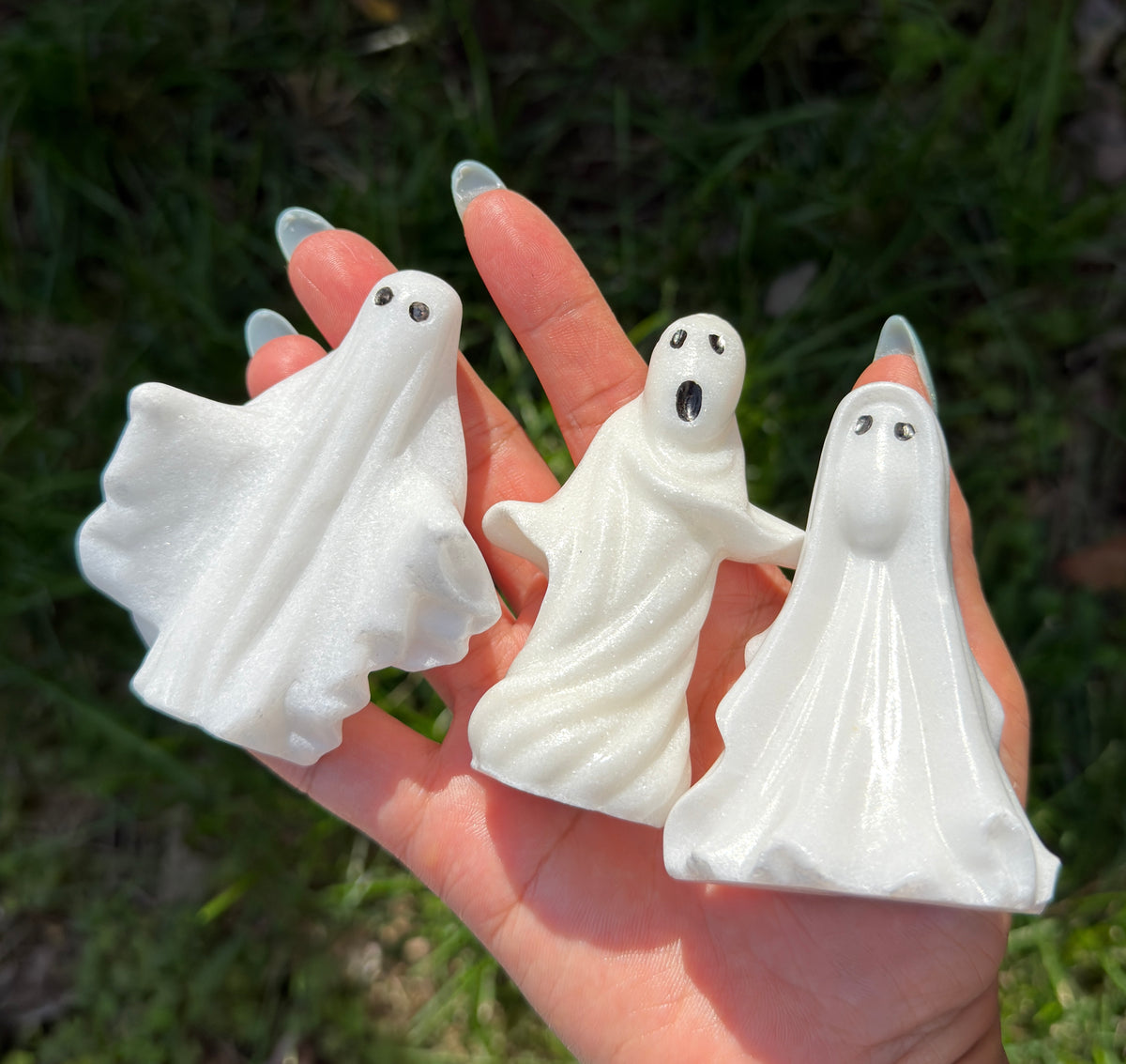 6 PCs 8cm Natural Snow Quartz Ghost Figurines healing energy