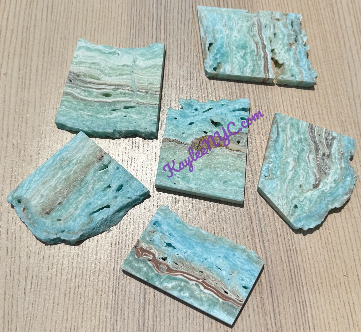 Wholesale Lot 6-7 pcs Natural Blue Arragonite Slab Crystal