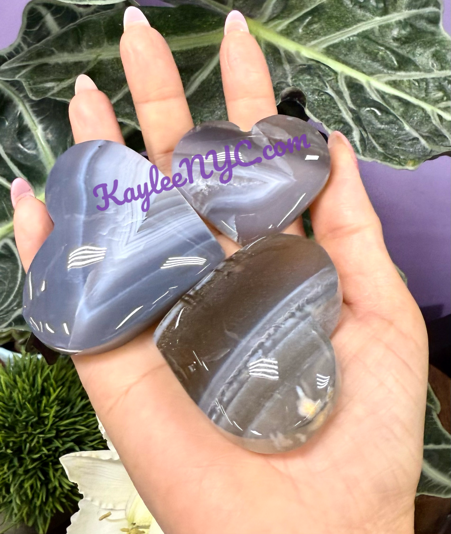 Wholesale 2 Lb Lot Natural Botswana Agate Heart Crystal Energy