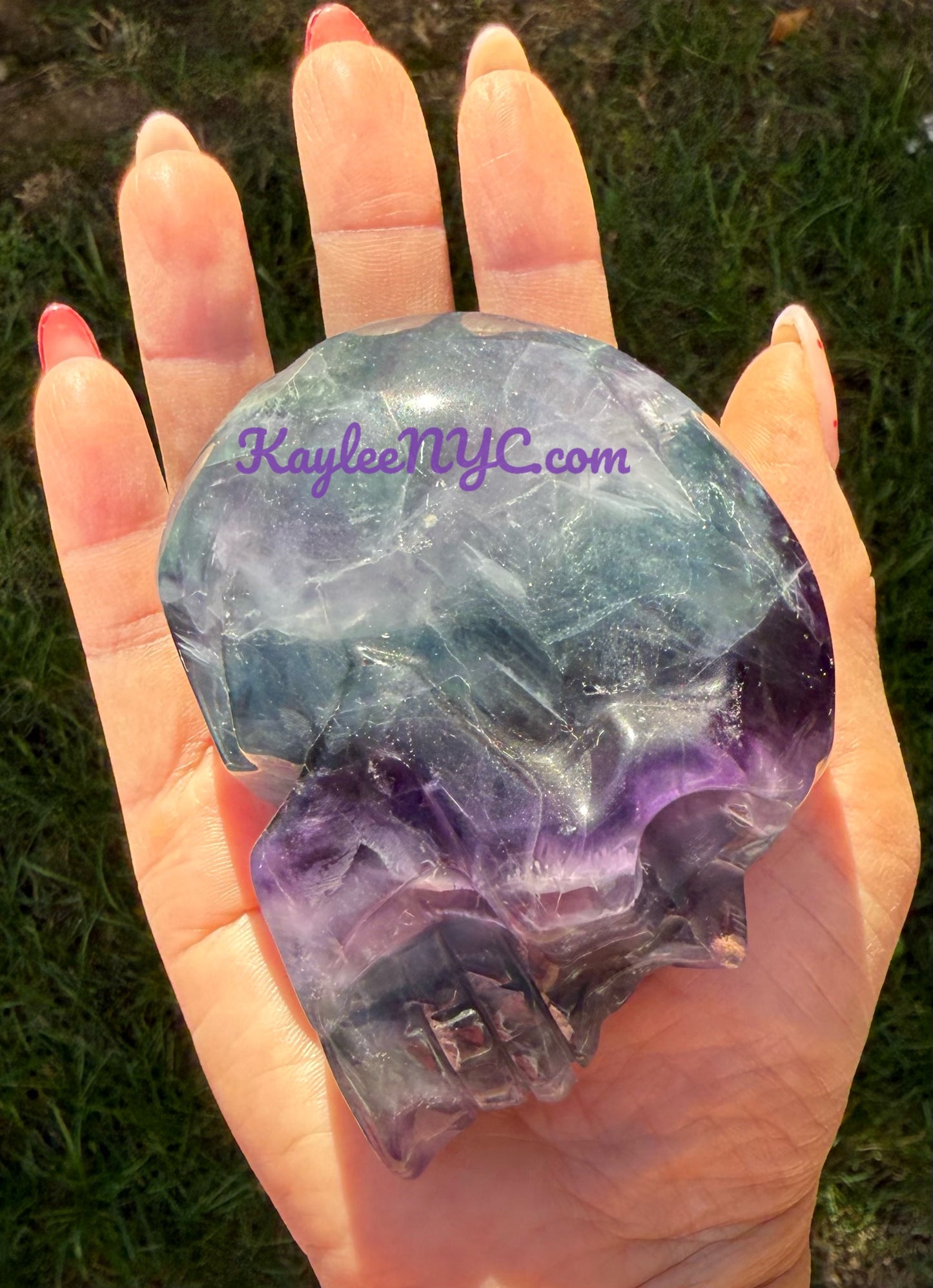 4 PCs Natural Natural Rainbow Fluorite Crystal Skull