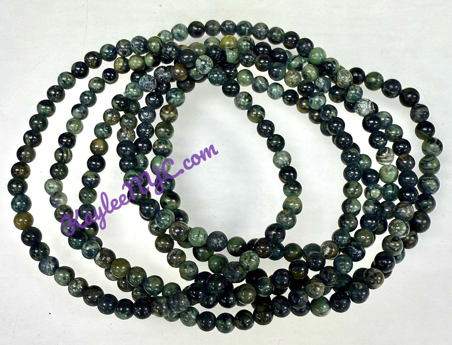 Wholesale Lot 6 Pcs Natural Kambaba Jasper 4mm 7.5” Crystal Healing Stretch Bracelet