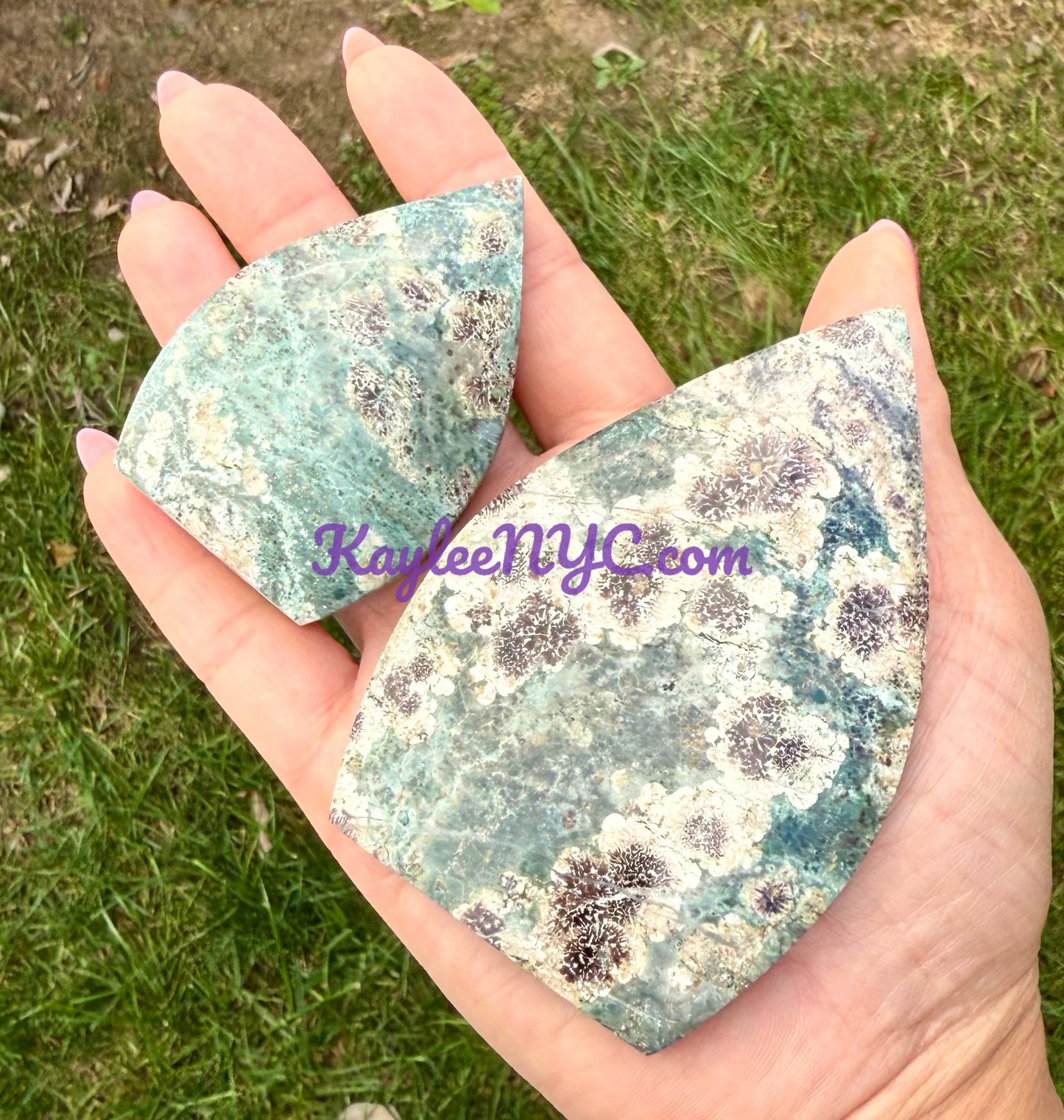 6-7 PCs Natural Green Flower Jasper Freeform Crystal bulk wholesale