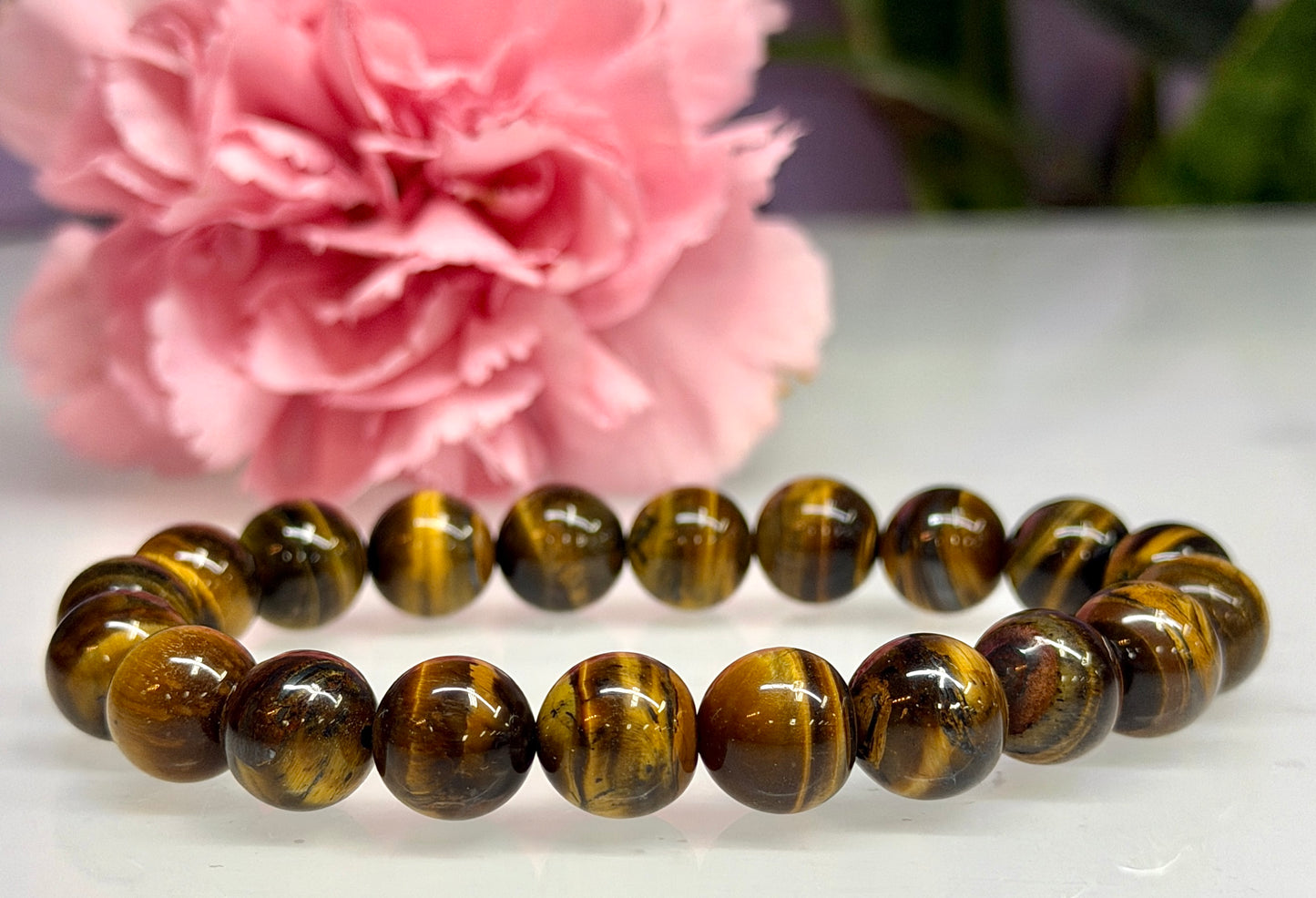 Wholesale Lot 6 Pcs Natural Tiger Eye 10mm 8” Stretch Bracelet
