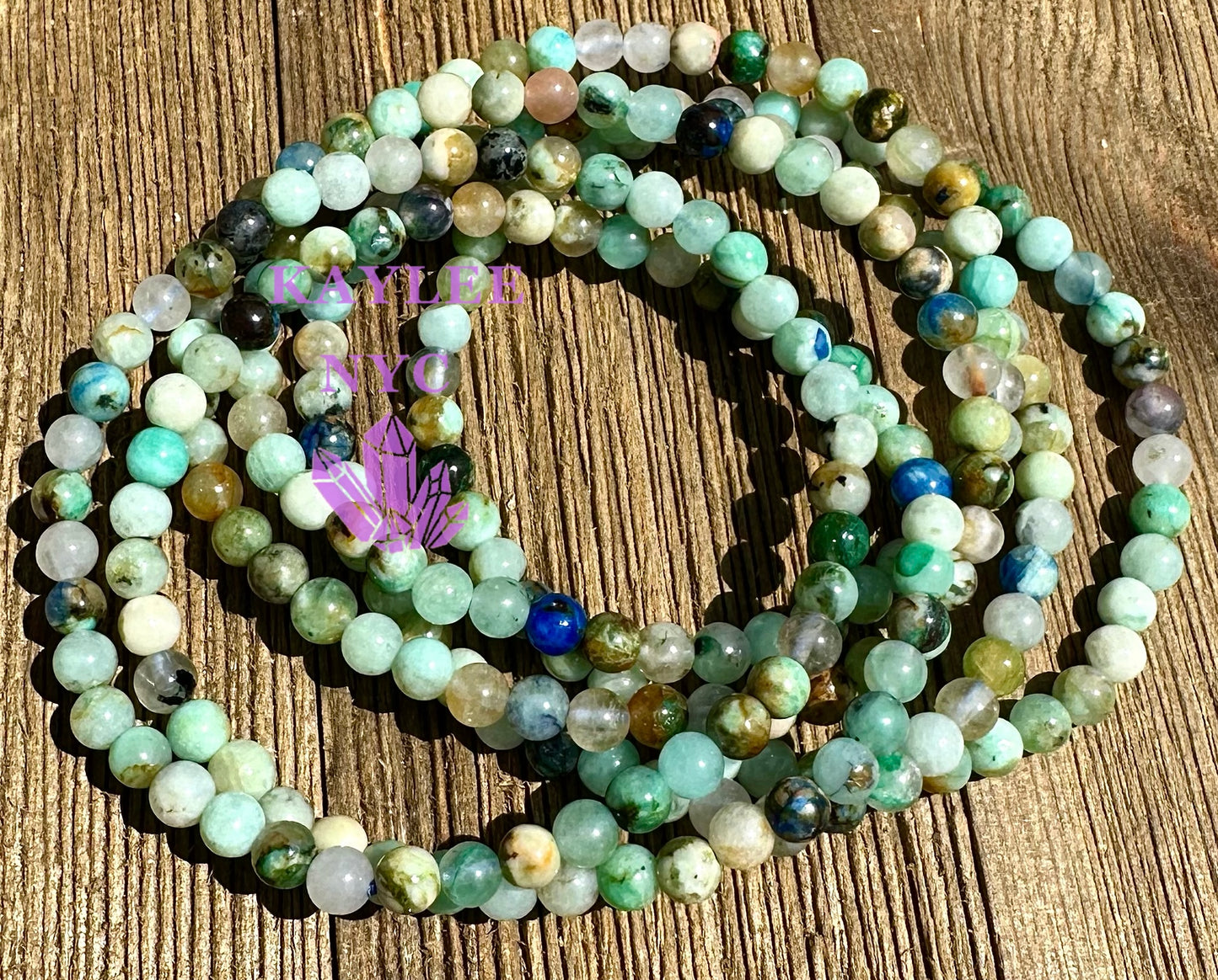 6pcs 4mm Natural Fynchenite Stretch Bracelet 7.5”
