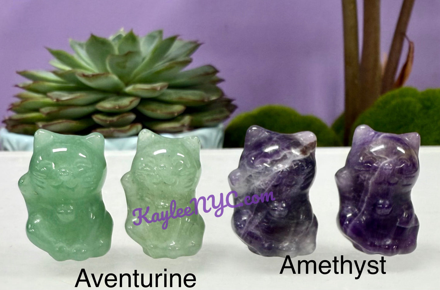 14 PCs 3cm Crystal Lucky Cats