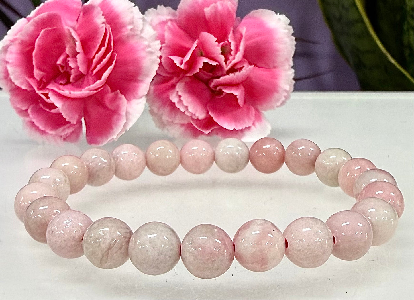 Wholesale 6 Pcs Natural Pink Opal 8mm 7.5” Stretch Bracelet Crystal Healing Energy
