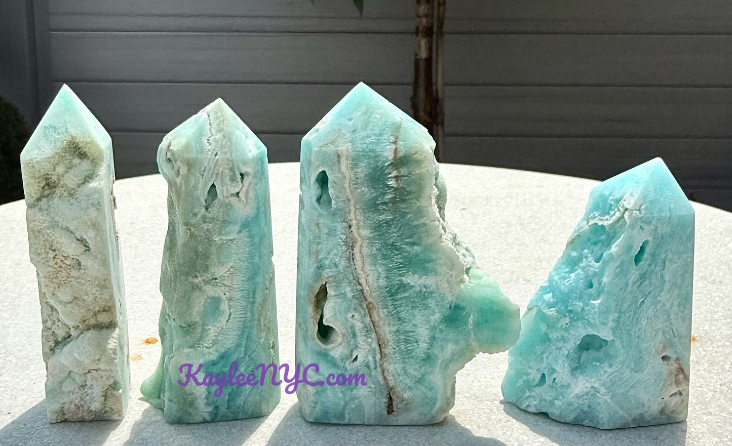 1 lb Natural Blue Aragonite Obelisk Tower Crystals Healing Energy