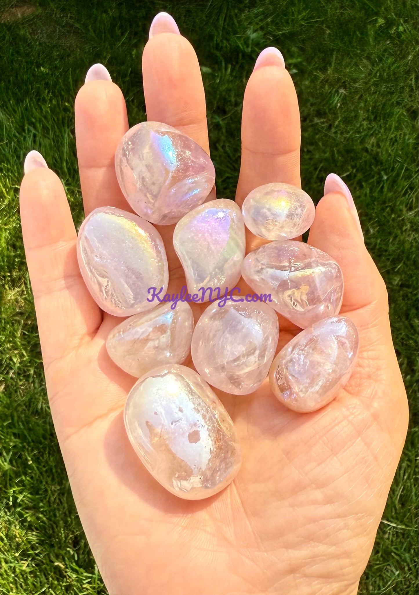 2 lbs Angel Aura Rose Quartz Tumble