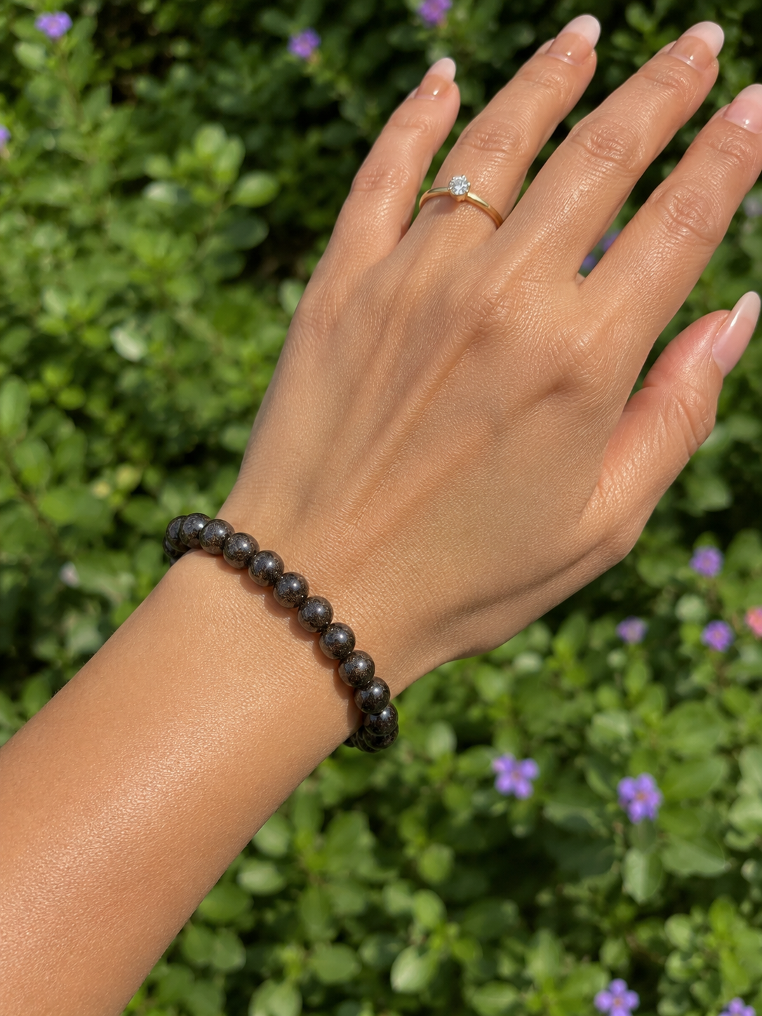 Wholesale 6 Pcs Natural Astrophyllite 6mm 7.5” Crystal Healing Stretch Bracelet