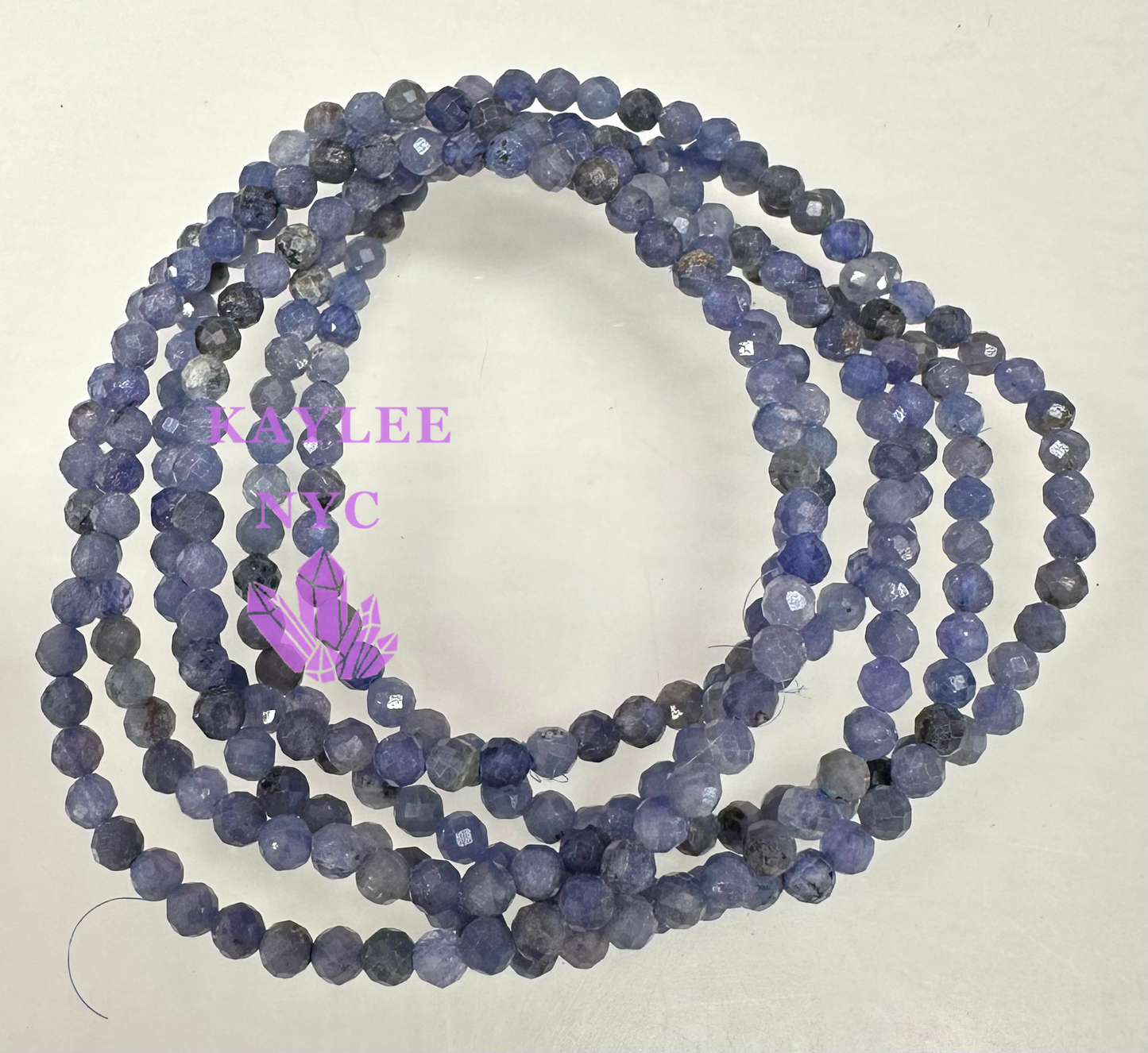 Wholesale Lot 6 Pcs Natural Faceted Tanzanite 4mm 7.5” Crystal Healing Stretch Bracelet