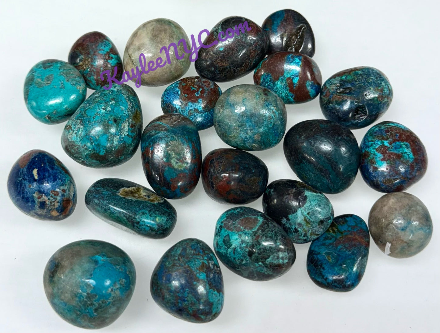1 lb Natural Chrysocolla Shattuckite Azurite Dioptase Malachite Cuprite Hematite Quartz Tumble Crystals