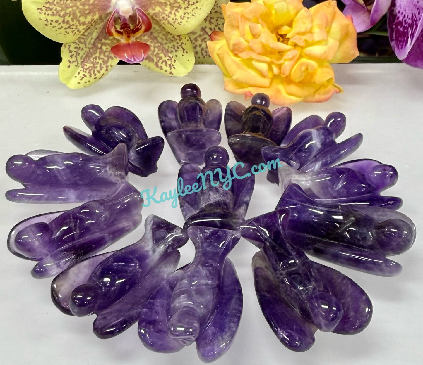 12 PCs 4cm Natural Amethyst Angel