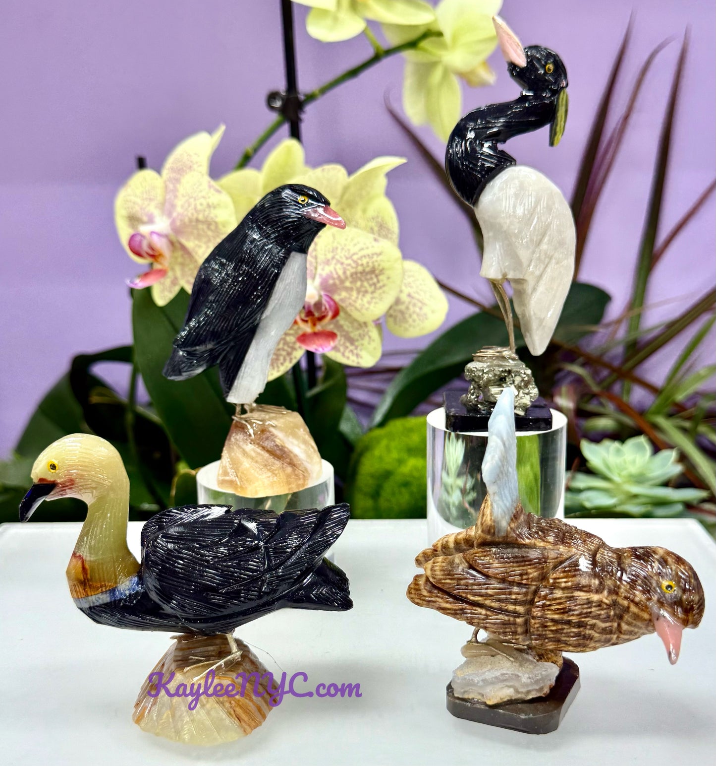 4 PCs Mix Natural Crystal Birds Healing energy