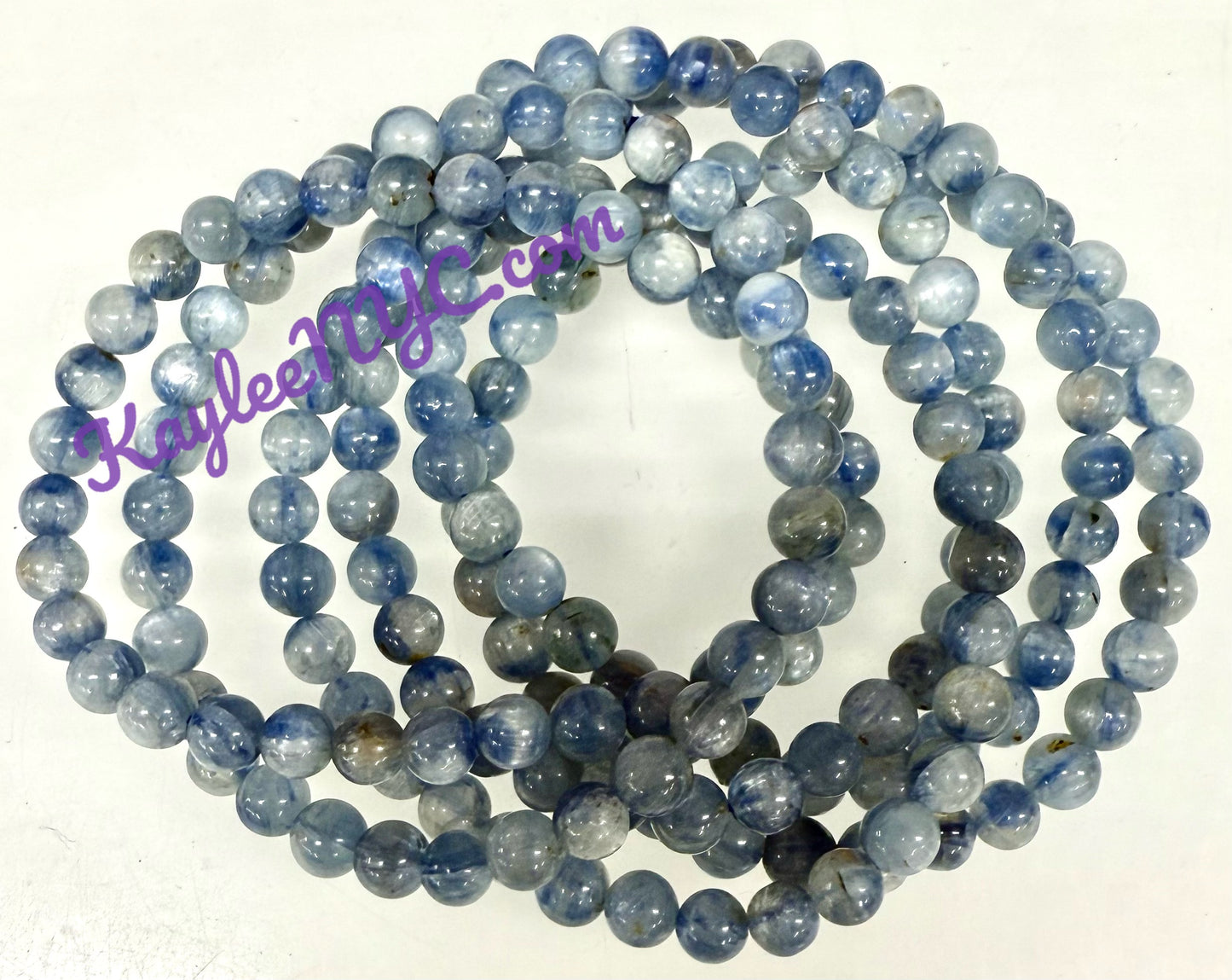 Wholesale 6 Pcs Natural Blue Kyanite 6mm 7.5” Crystal Healing Stretch Bracelet