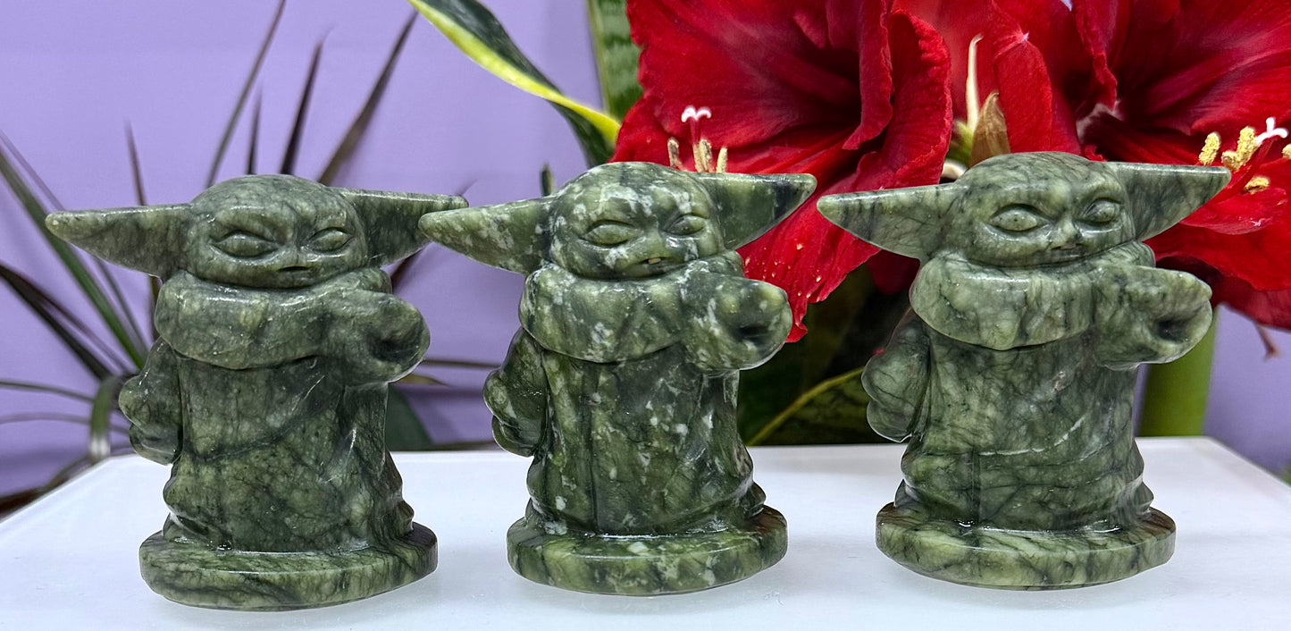 8 PCs Natural Nephrite Jade Yoda 8cm healing energy