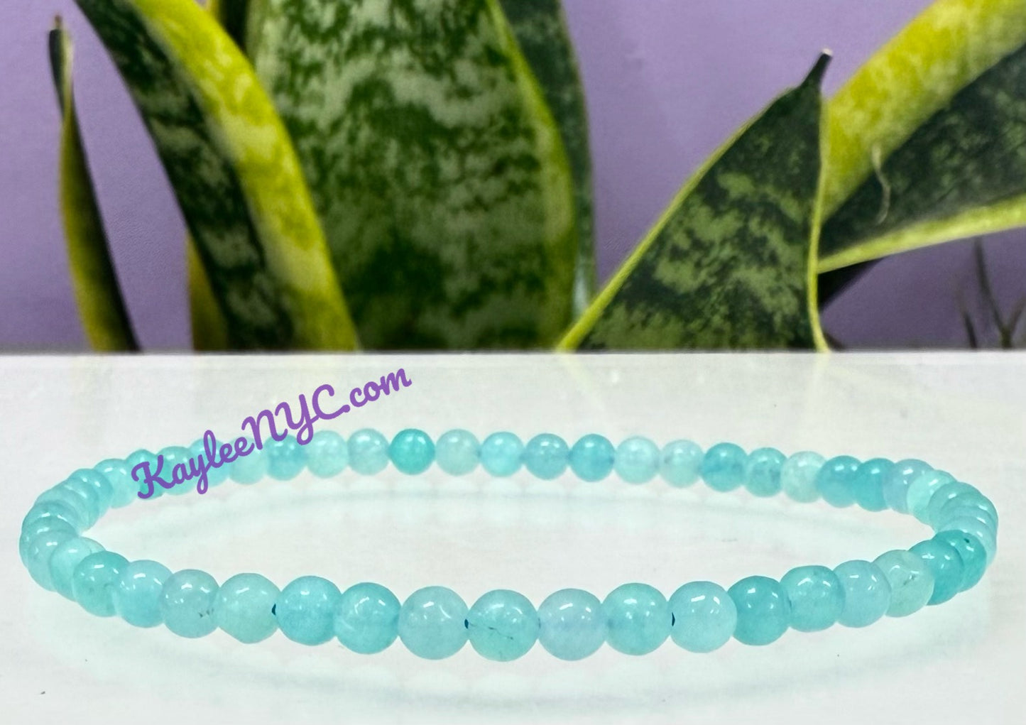 Wholesale Lot 6 Pcs Natural Amazonite 4mm 7.5” Crystal Healing Stretch Bracelet