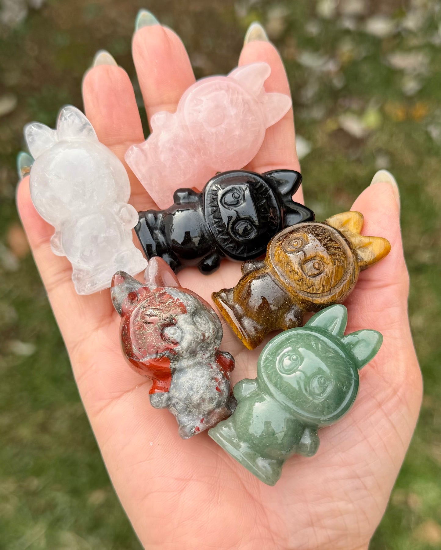 6 PCs Natural Crystals Gremlin Monster Lafufu Healing Energy