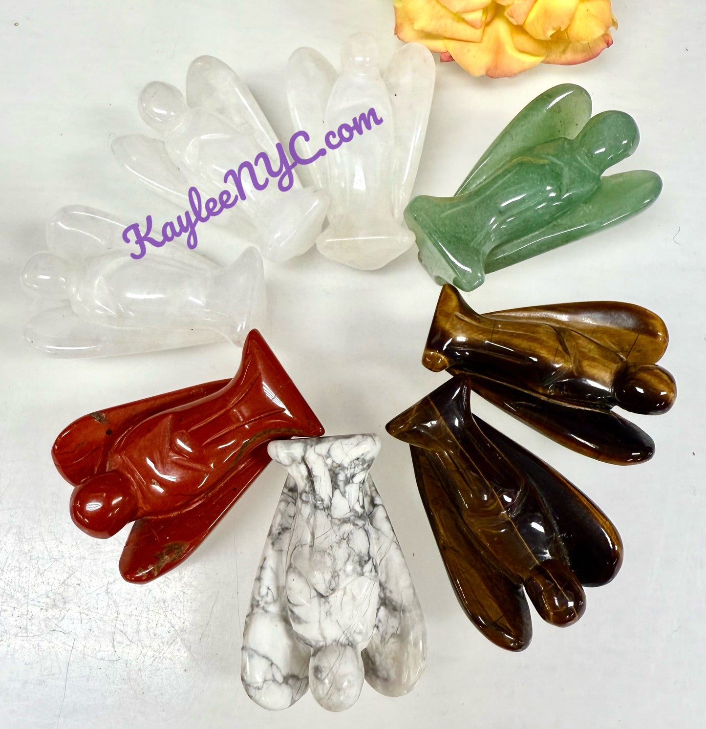 8 PCs Natural 2” Mix Crystal Angel