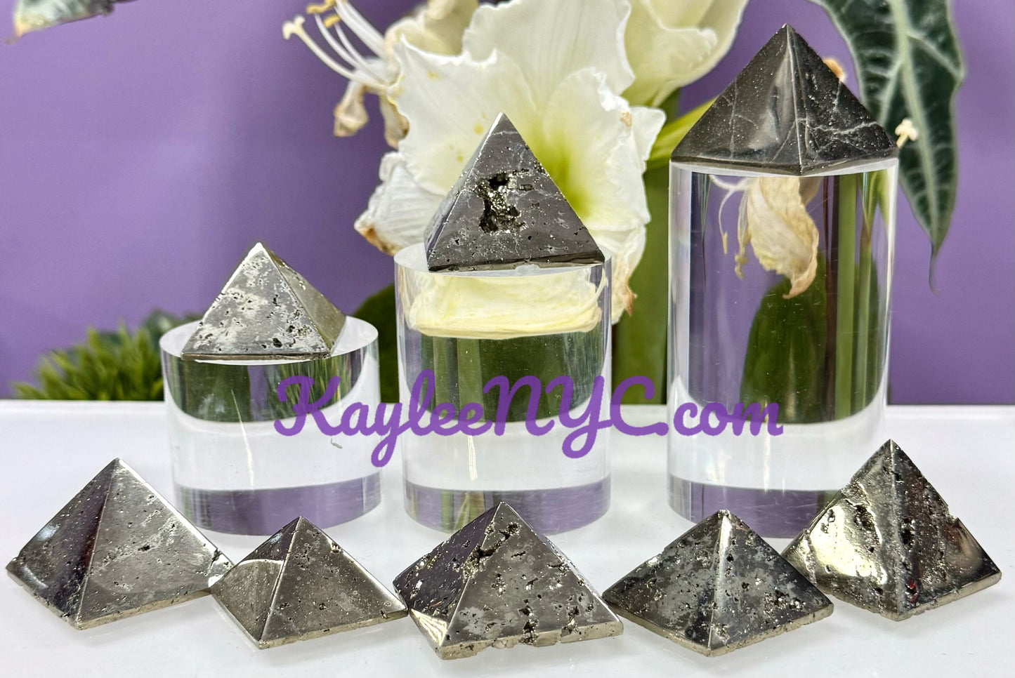 Wholesale Lot 1 lb Natural Pyrite Pyramid Crystal Healing Energy