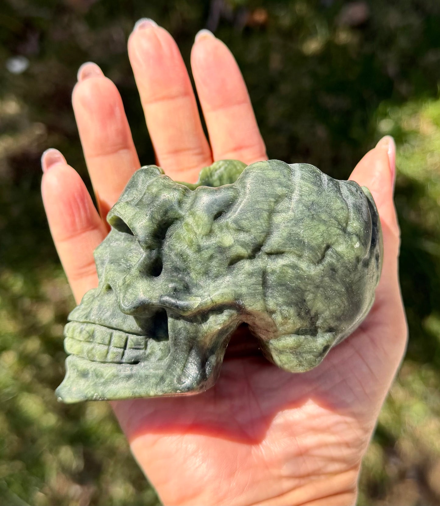 Wholesale lot 4 Pcs Nephirte Jade Skull Bowl Natural Crystal healing energy