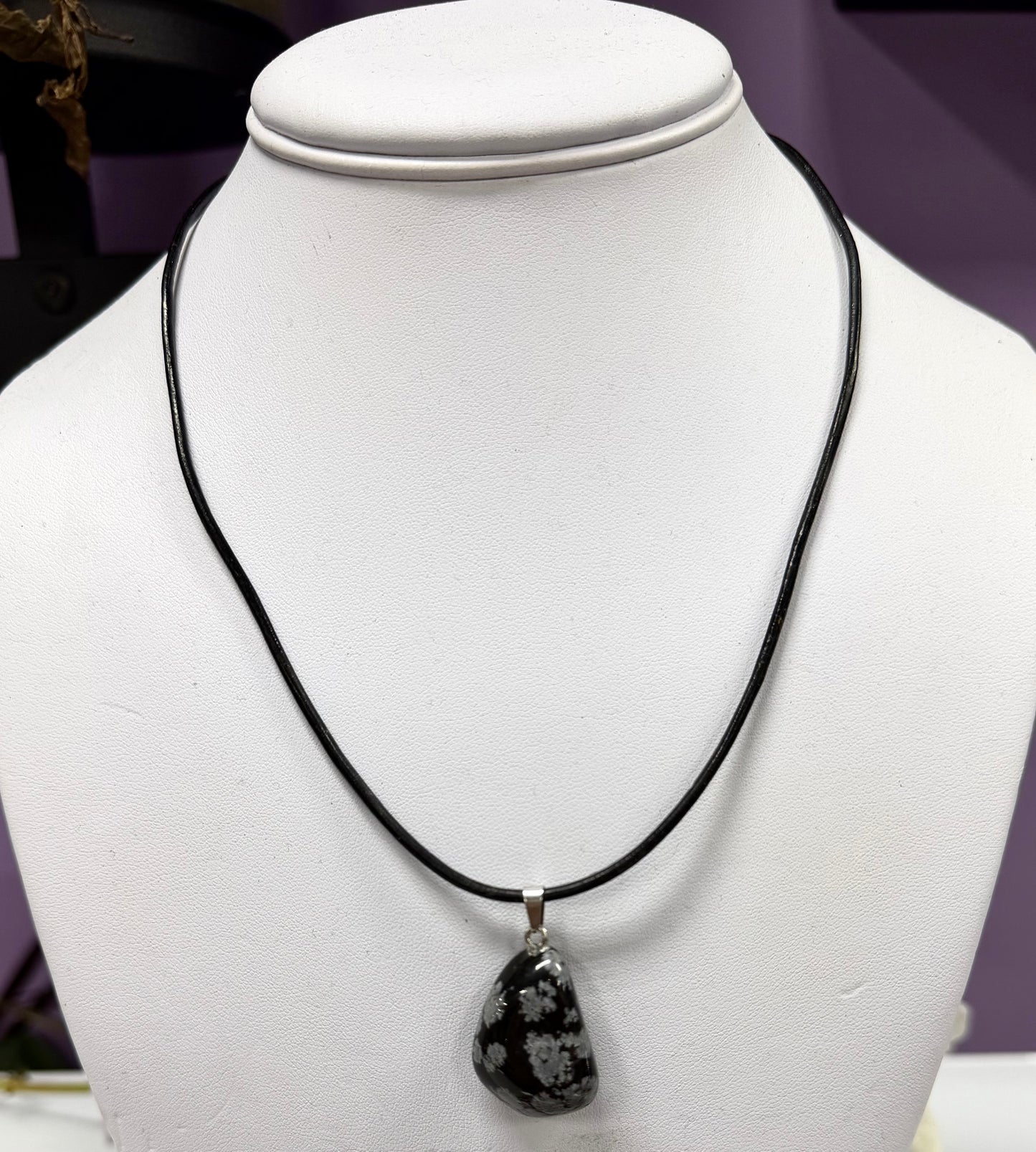 36 PCs Natural Snowflake Obsidian Crystal Pendant