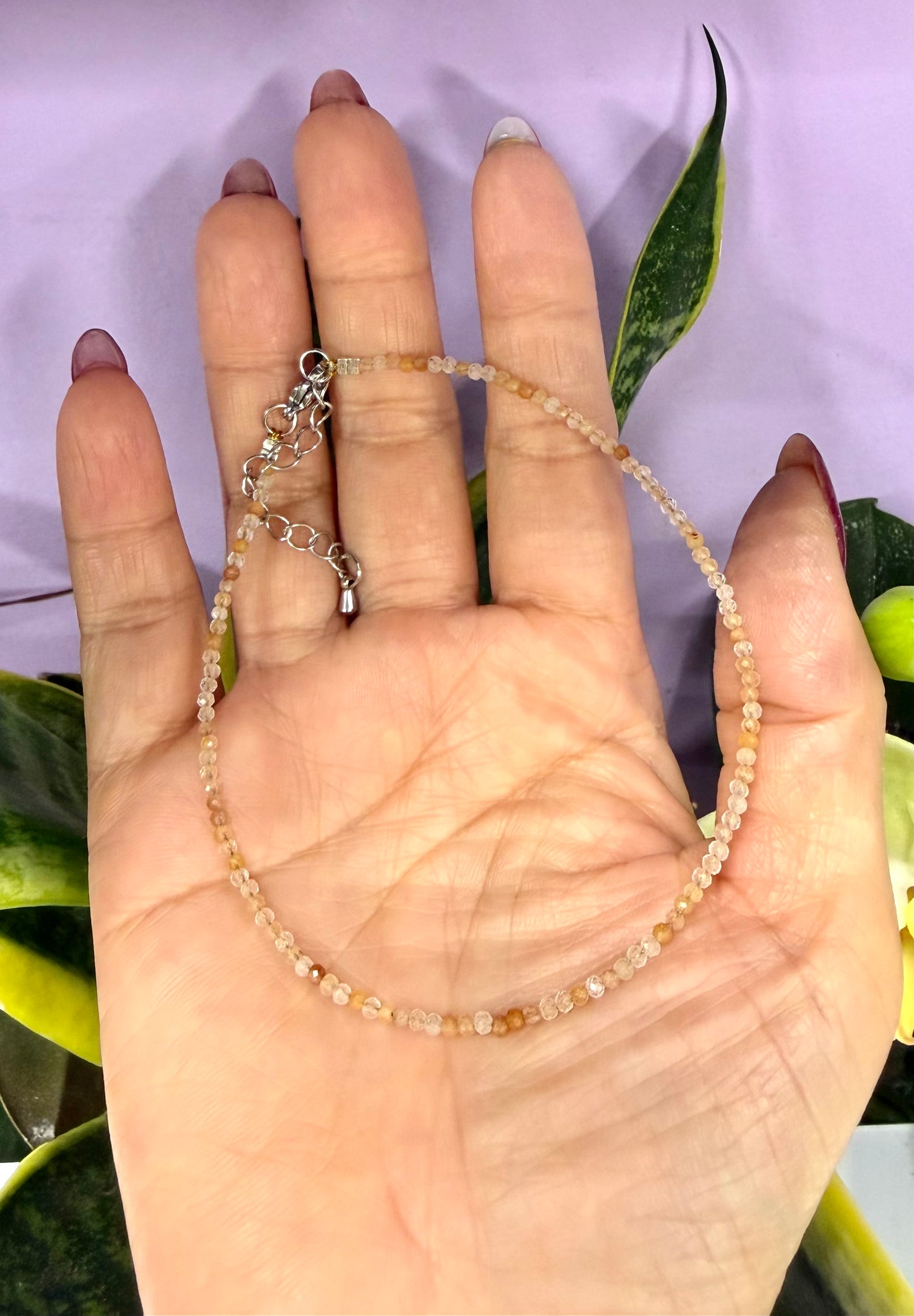 6 PCs 2mm Faceted Natural Amphibole Quartz Anklets Stainless Steel Finding